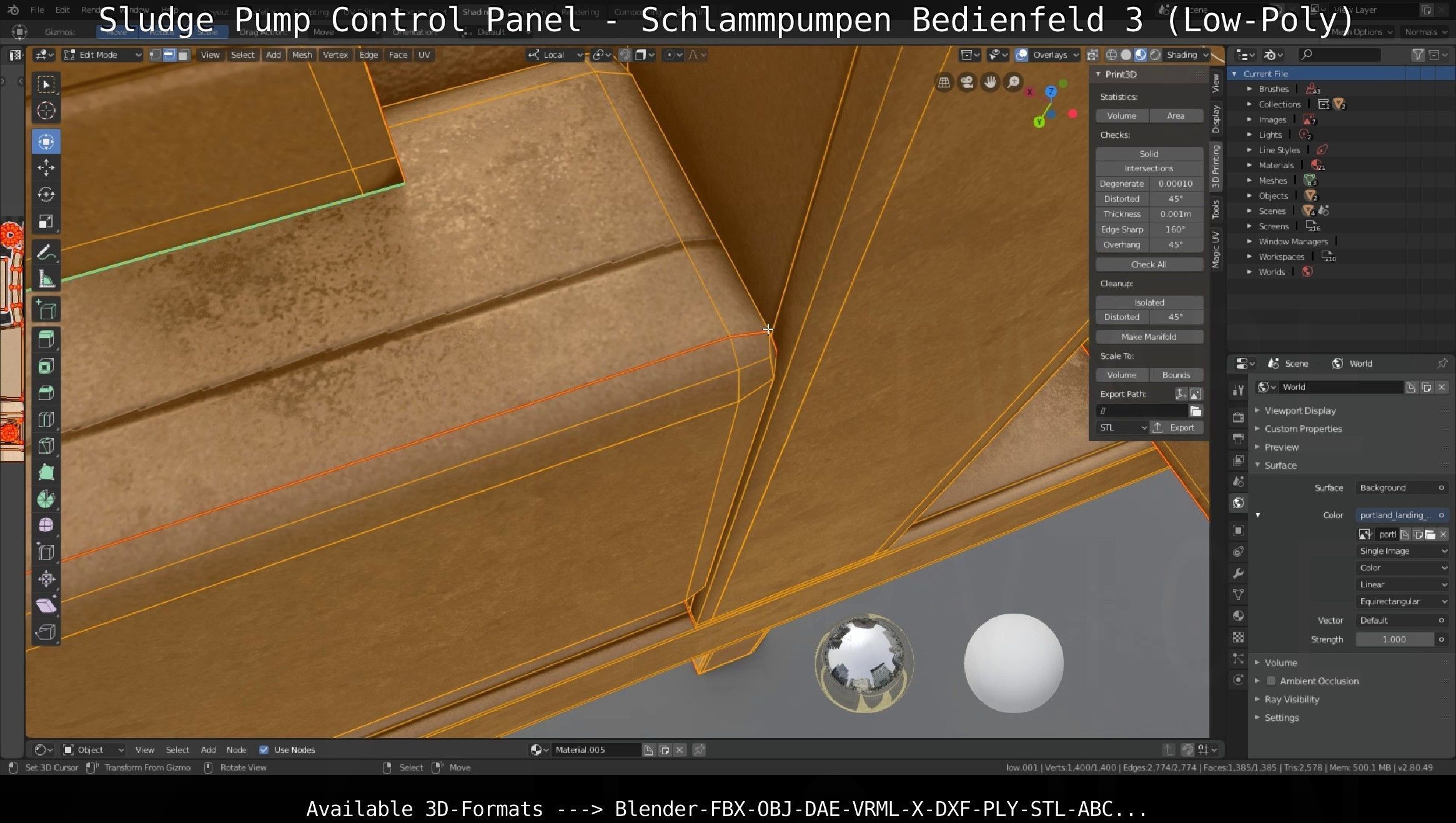 Sludge Pump Control Panel - Schlammpumpen Bedienfeld 3 Low-Poly Low-poly 3D model_57