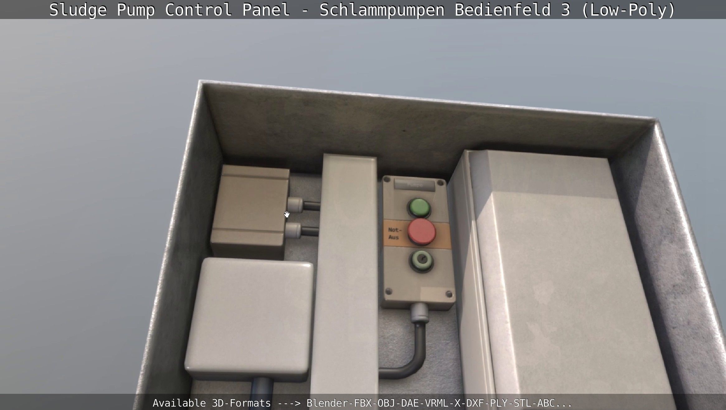Sludge Pump Control Panel - Schlammpumpen Bedienfeld 3 Low-Poly Low-poly 3D model_69