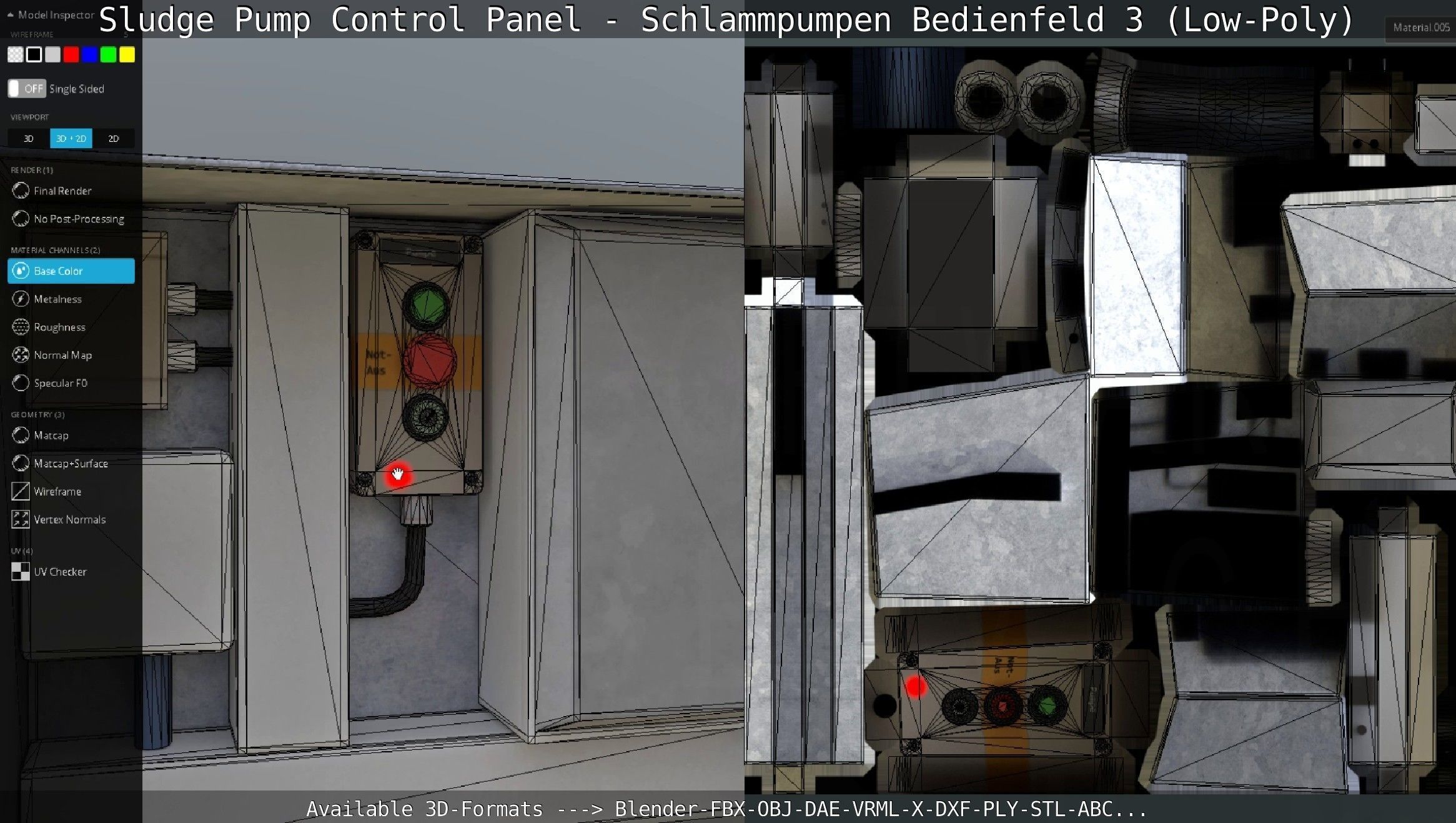 Sludge Pump Control Panel - Schlammpumpen Bedienfeld 3 Low-Poly Low-poly 3D model_90