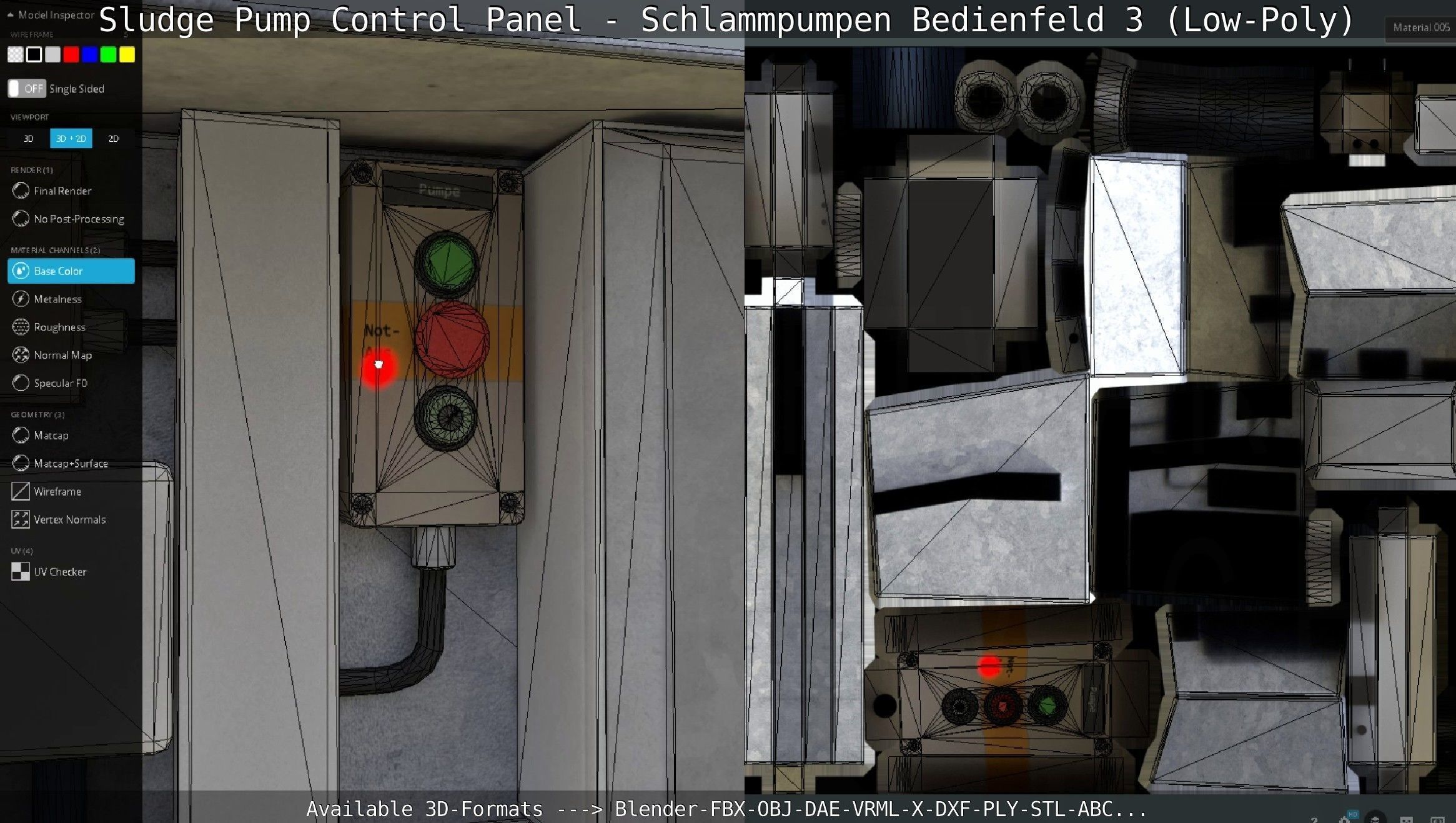 Sludge Pump Control Panel - Schlammpumpen Bedienfeld 3 Low-Poly Low-poly 3D model_92