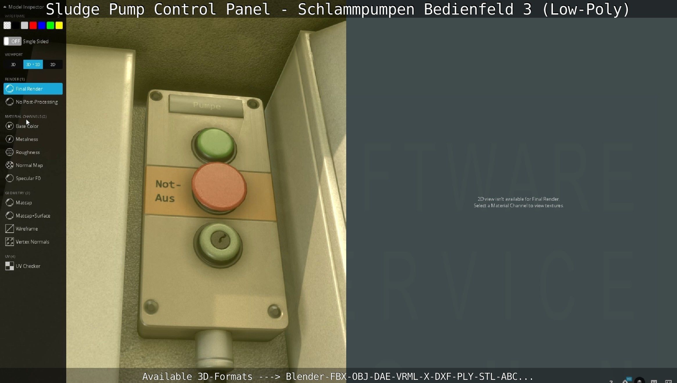 Sludge Pump Control Panel - Schlammpumpen Bedienfeld 3 Low-Poly Low-poly 3D model_78
