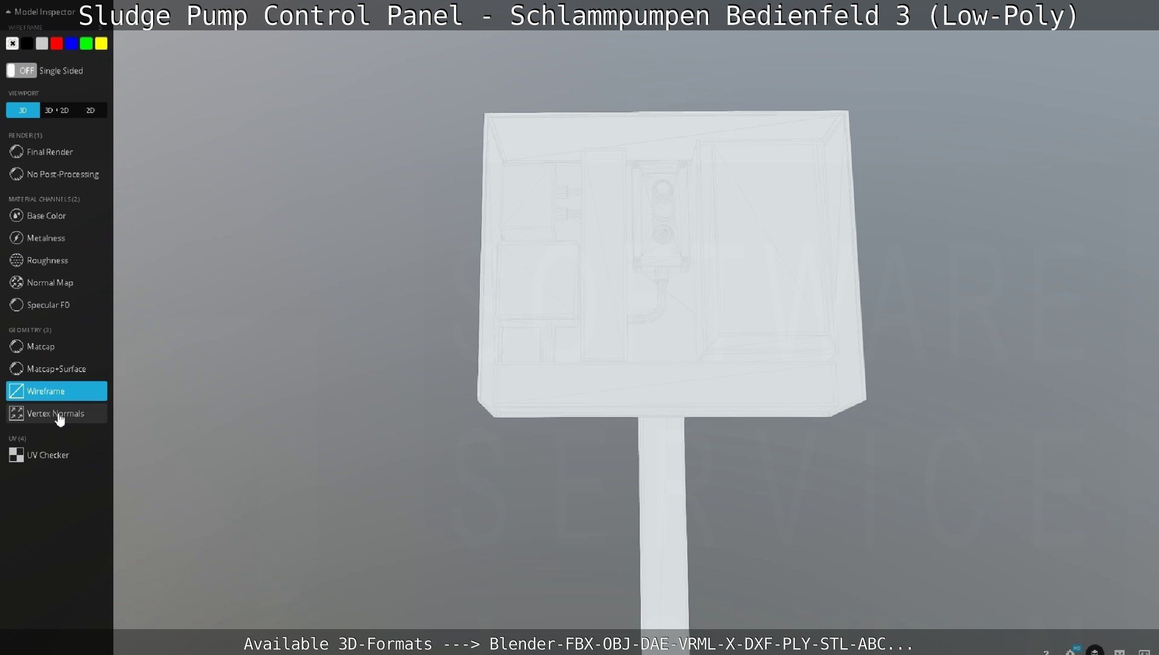 Sludge Pump Control Panel - Schlammpumpen Bedienfeld 3 Low-Poly Low-poly 3D model_115