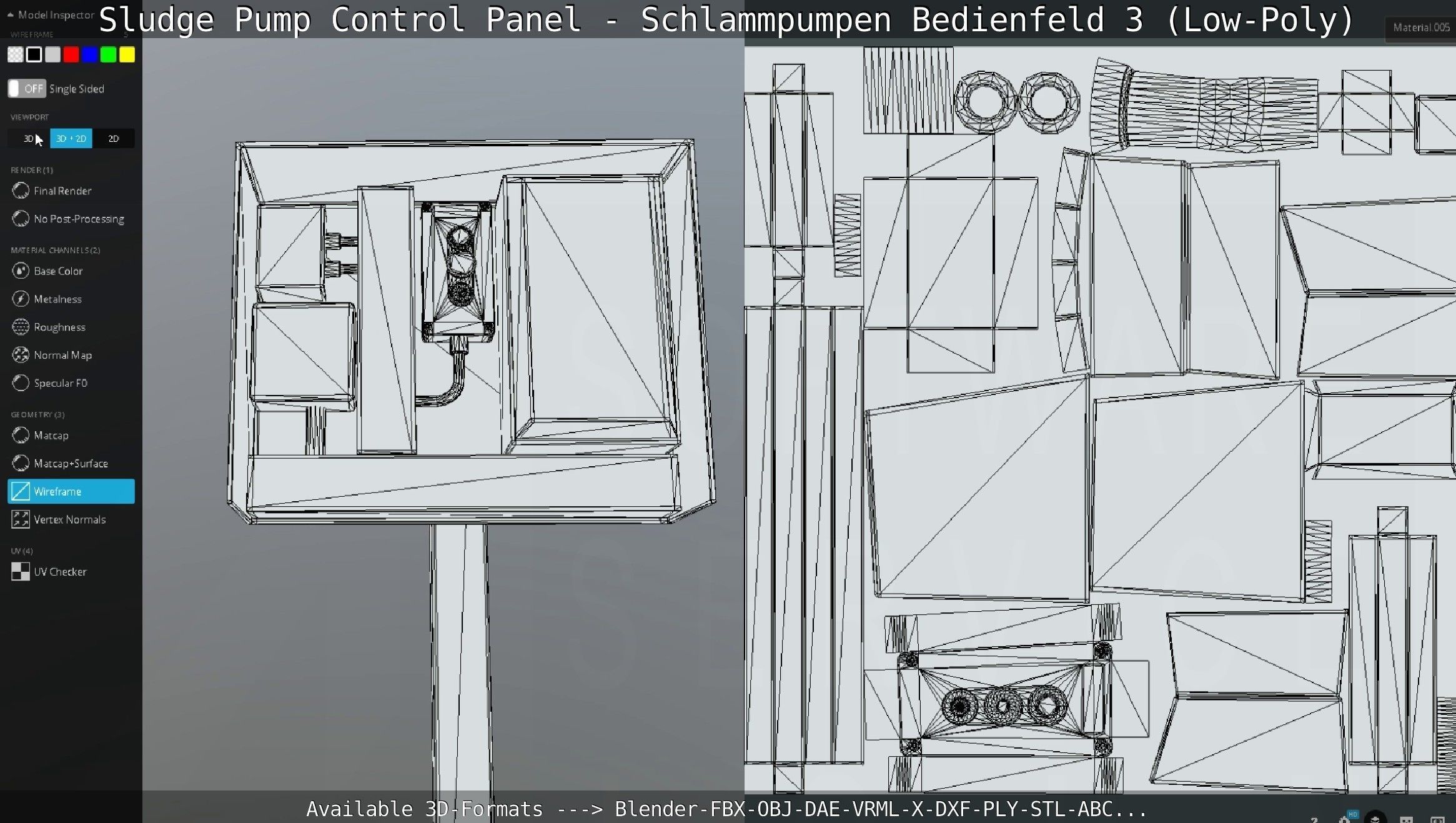 Sludge Pump Control Panel - Schlammpumpen Bedienfeld 3 Low-Poly Low-poly 3D model_112