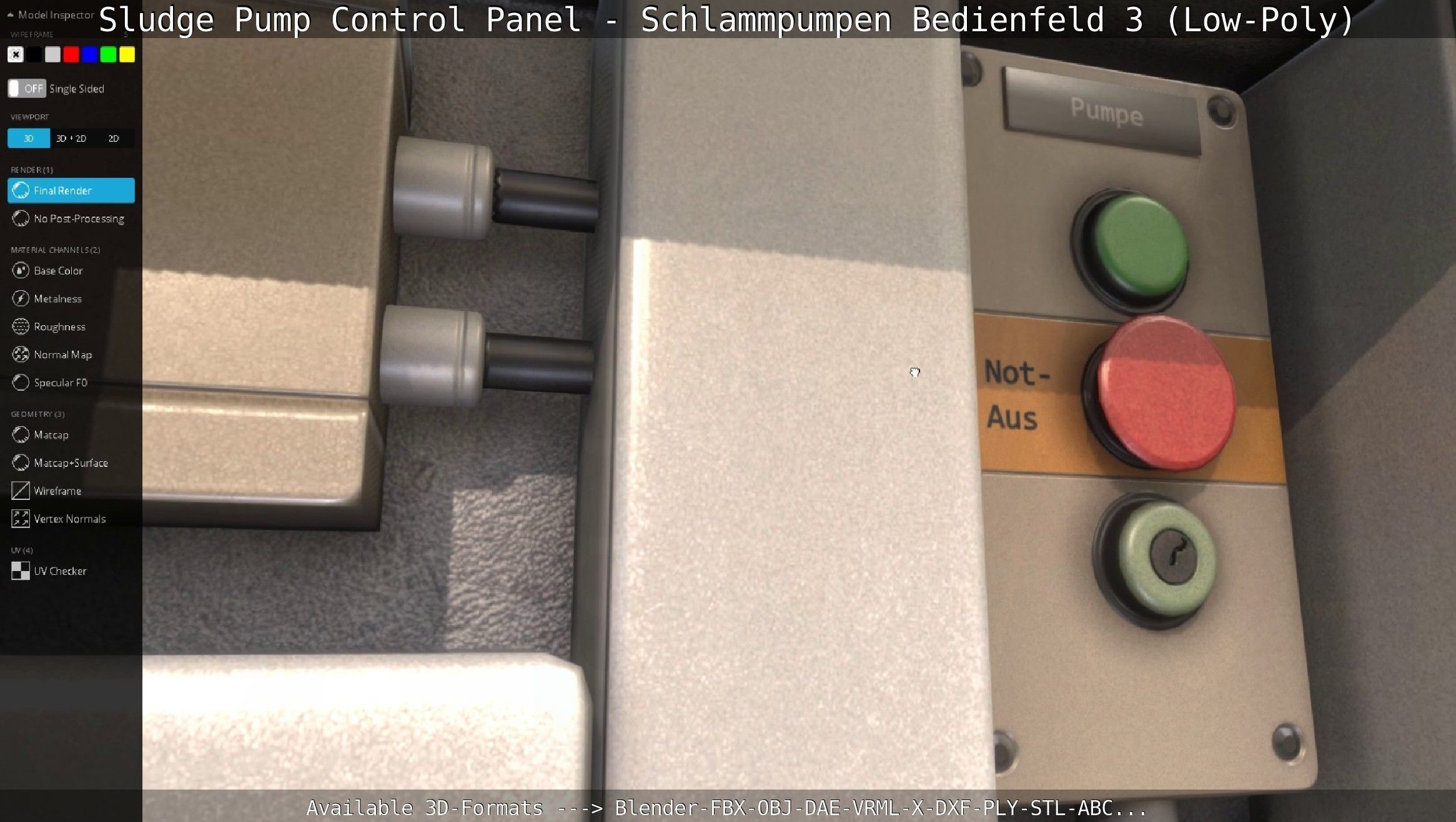 Sludge Pump Control Panel - Schlammpumpen Bedienfeld 3 Low-Poly Low-poly 3D model_138