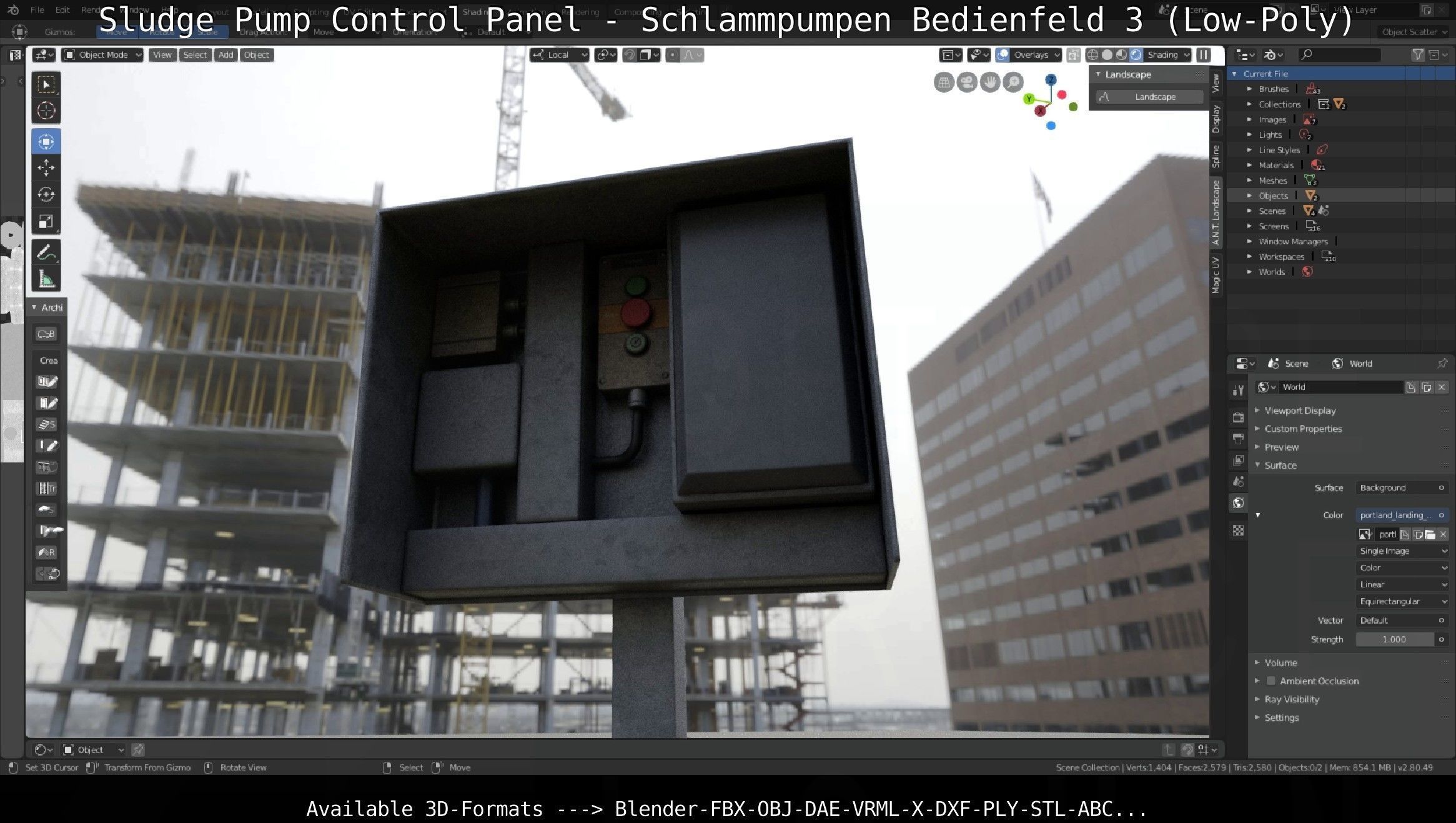 Sludge Pump Control Panel - Schlammpumpen Bedienfeld 3 Low-Poly Low-poly 3D model_8