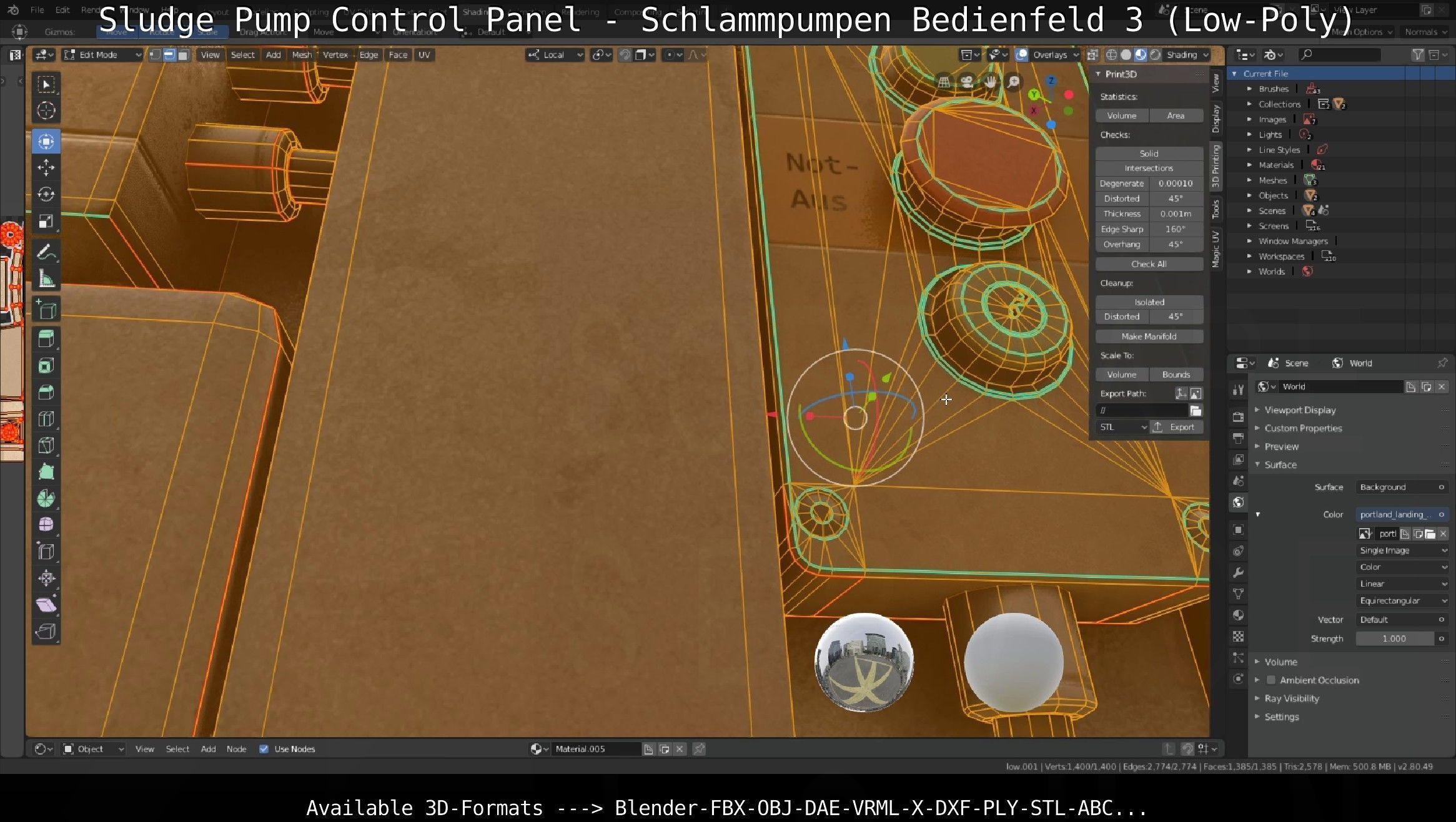 Sludge Pump Control Panel - Schlammpumpen Bedienfeld 3 Low-Poly Low-poly 3D model_32