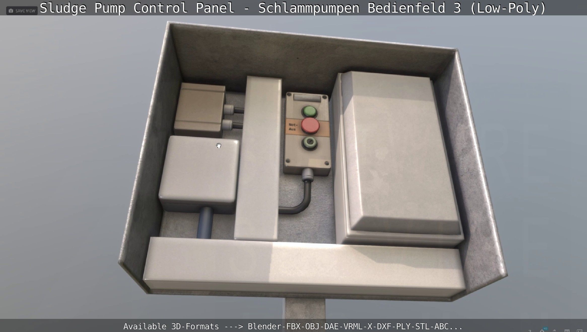 Sludge Pump Control Panel - Schlammpumpen Bedienfeld 3 Low-Poly Low-poly 3D model_67