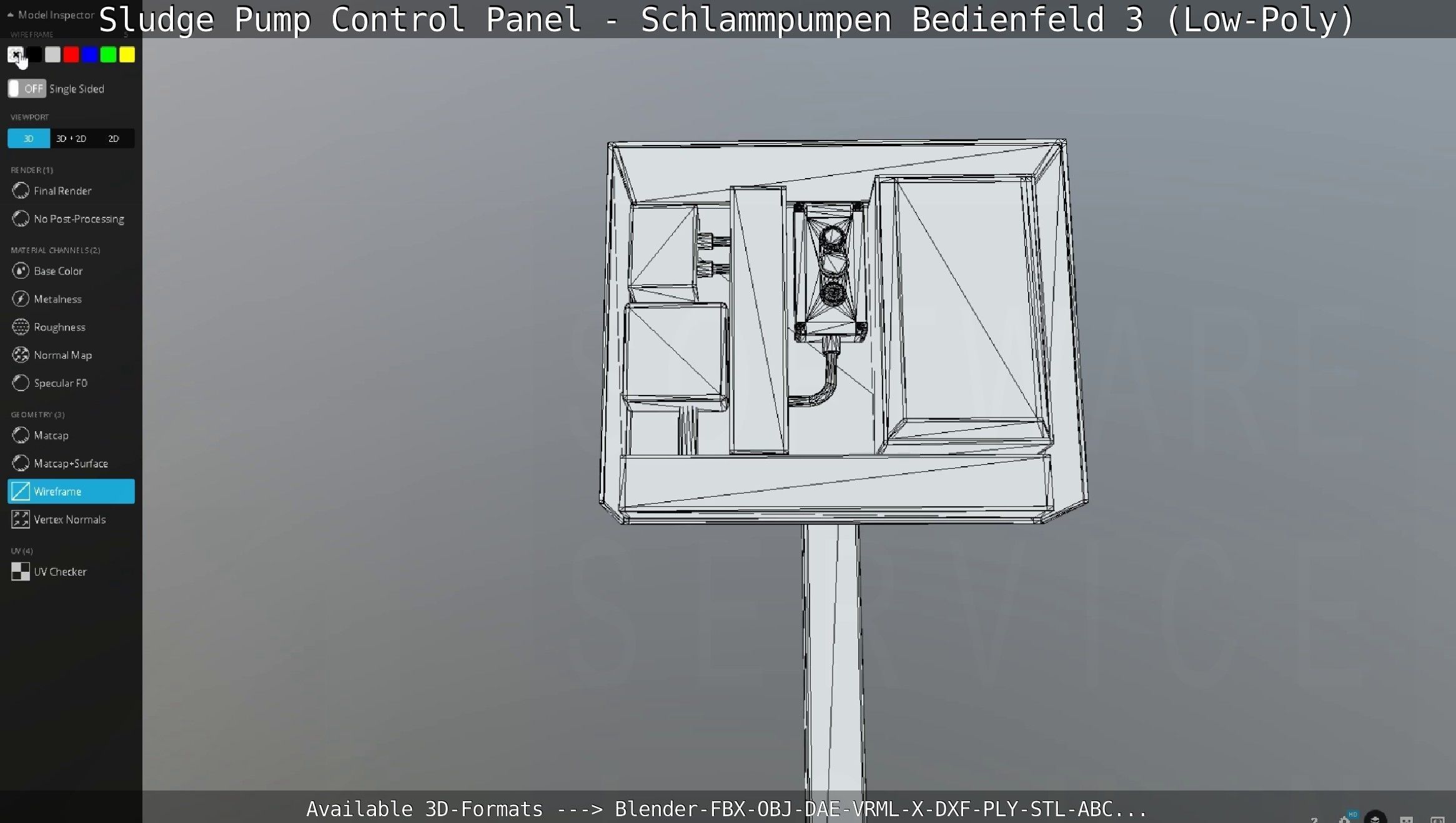 Sludge Pump Control Panel - Schlammpumpen Bedienfeld 3 Low-Poly Low-poly 3D model_117
