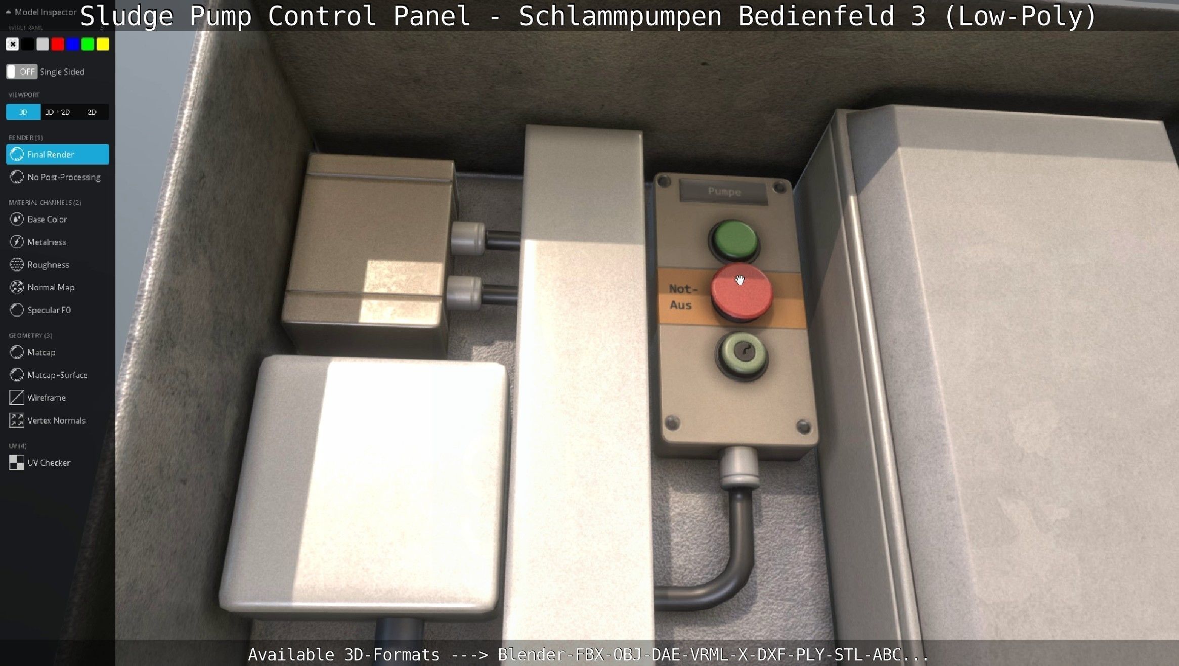 Sludge Pump Control Panel - Schlammpumpen Bedienfeld 3 Low-Poly Low-poly 3D model_141