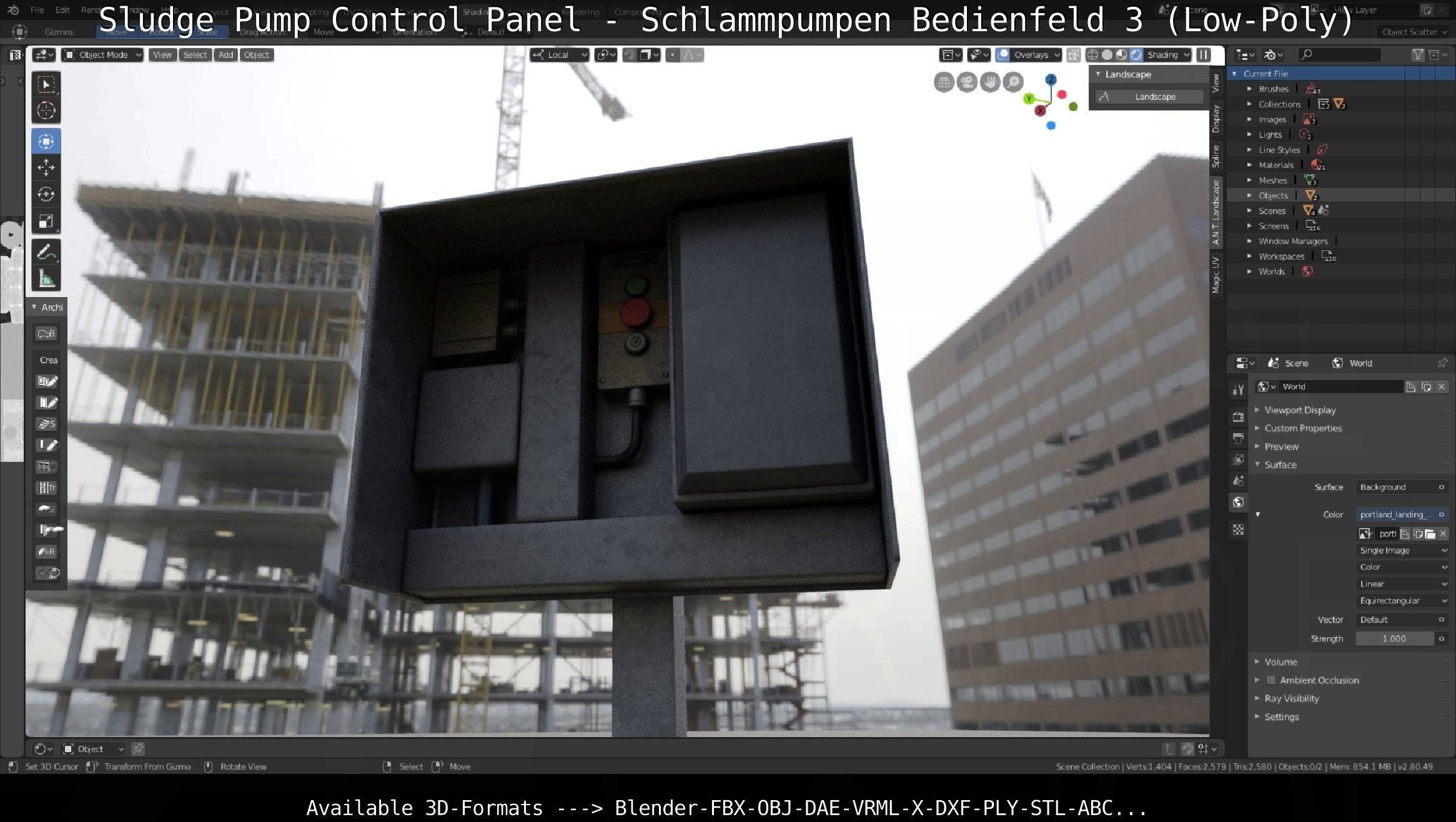 Sludge Pump Control Panel - Schlammpumpen Bedienfeld 3 Low-Poly Low-poly 3D model_9