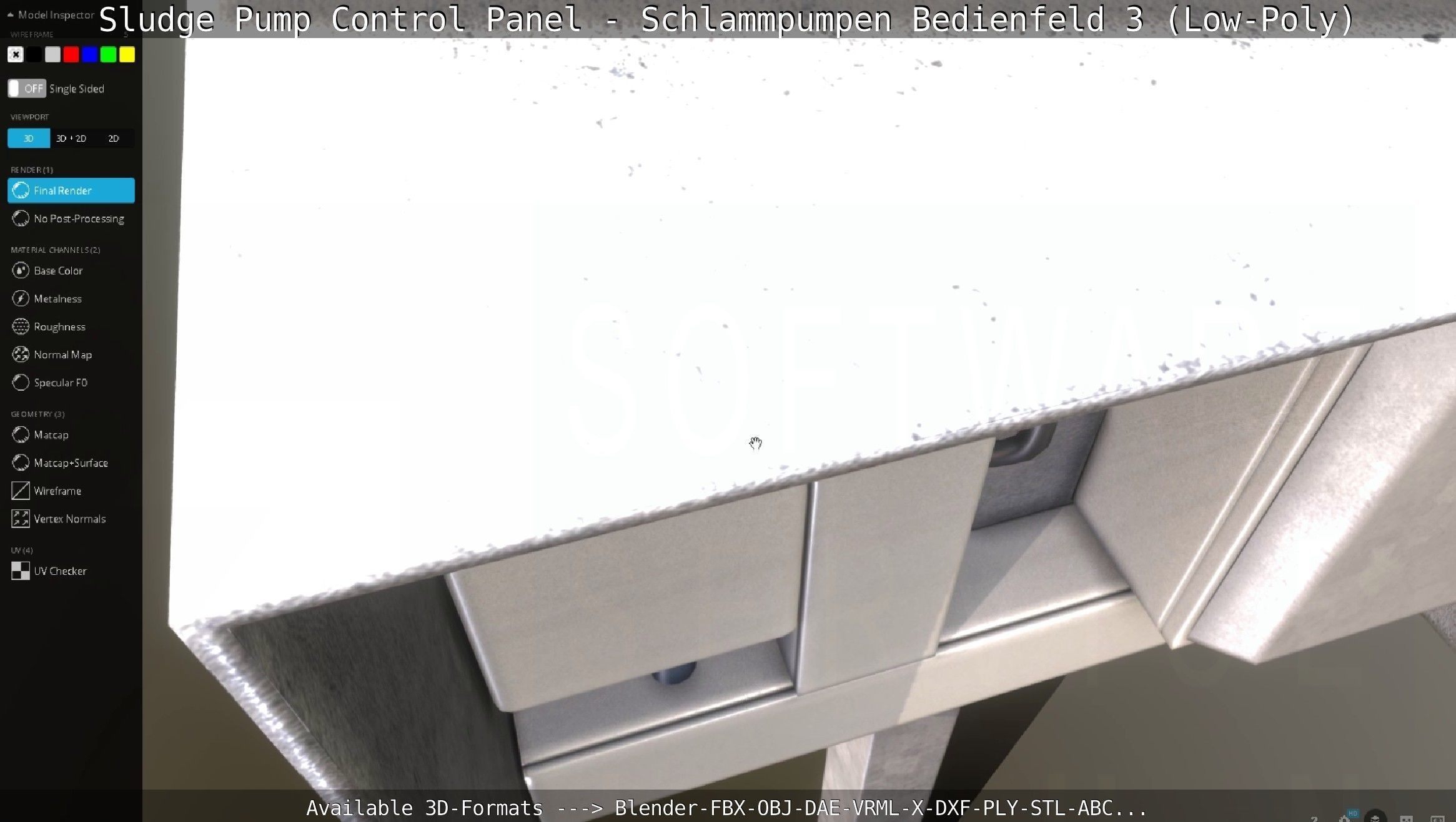 Sludge Pump Control Panel - Schlammpumpen Bedienfeld 3 Low-Poly Low-poly 3D model_128