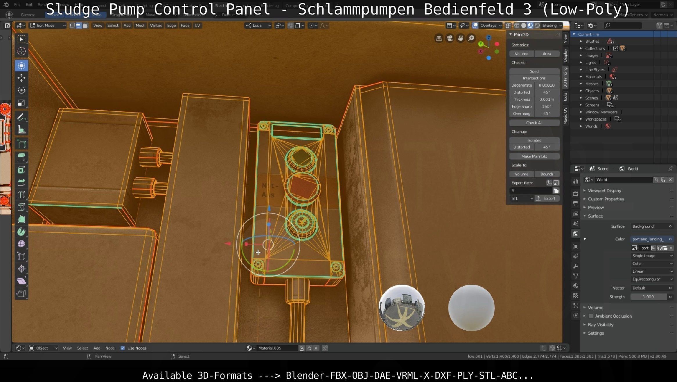 Sludge Pump Control Panel - Schlammpumpen Bedienfeld 3 Low-Poly Low-poly 3D model_44