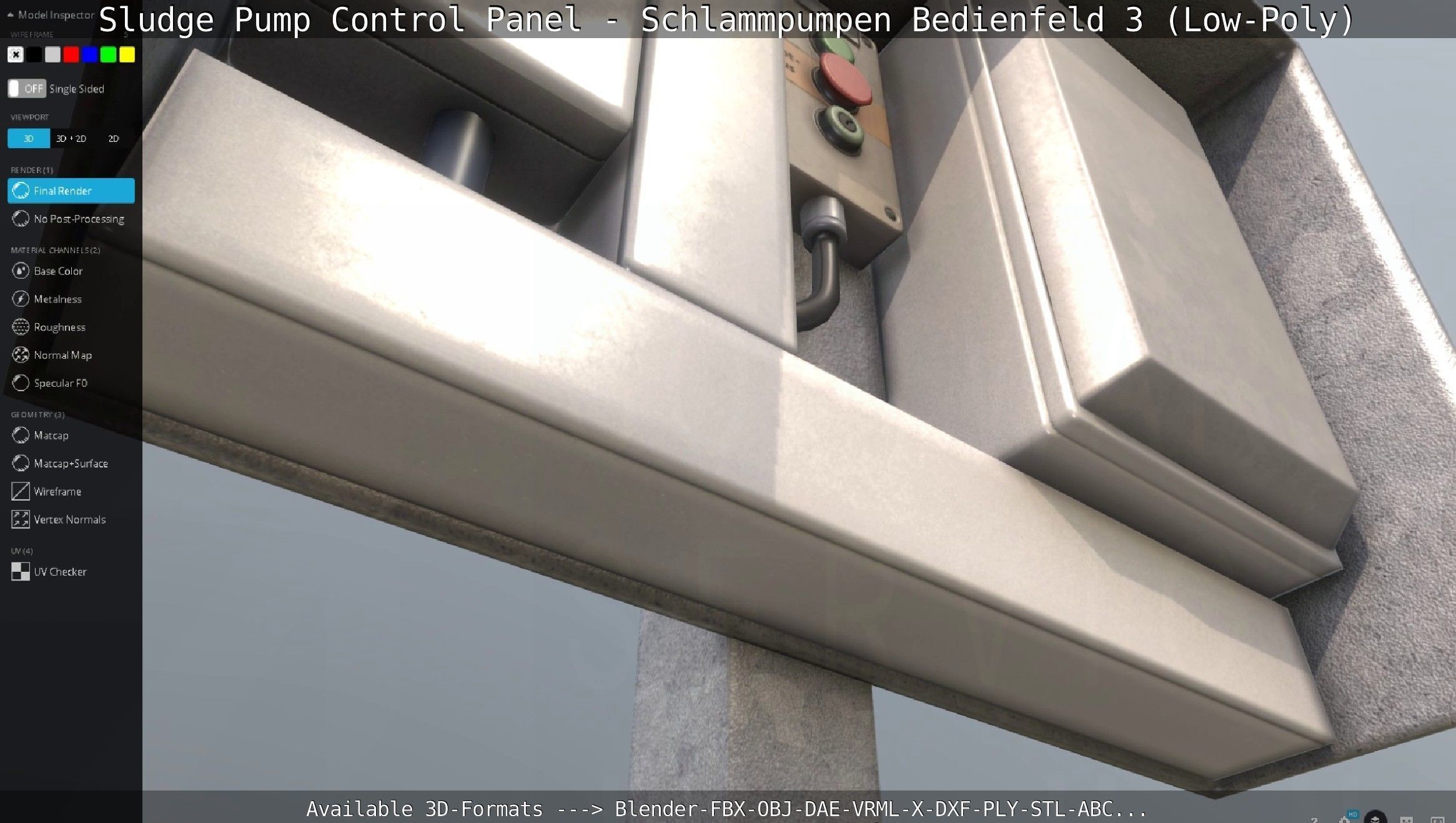 Sludge Pump Control Panel - Schlammpumpen Bedienfeld 3 Low-Poly Low-poly 3D model_123