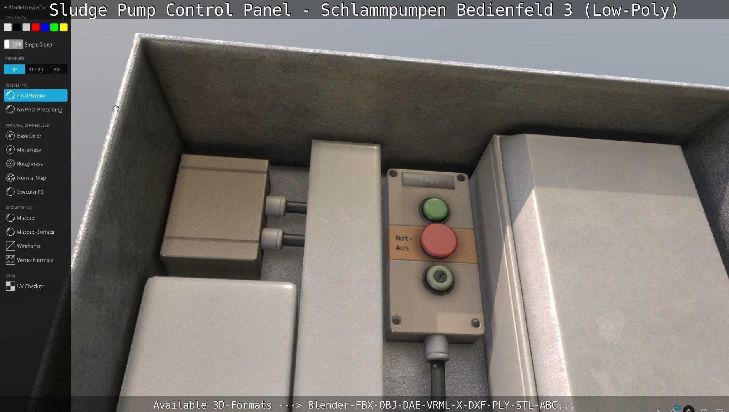 Sludge Pump Control Panel - Schlammpumpen Bedienfeld 3 Low-Poly Low-poly 3D model_68