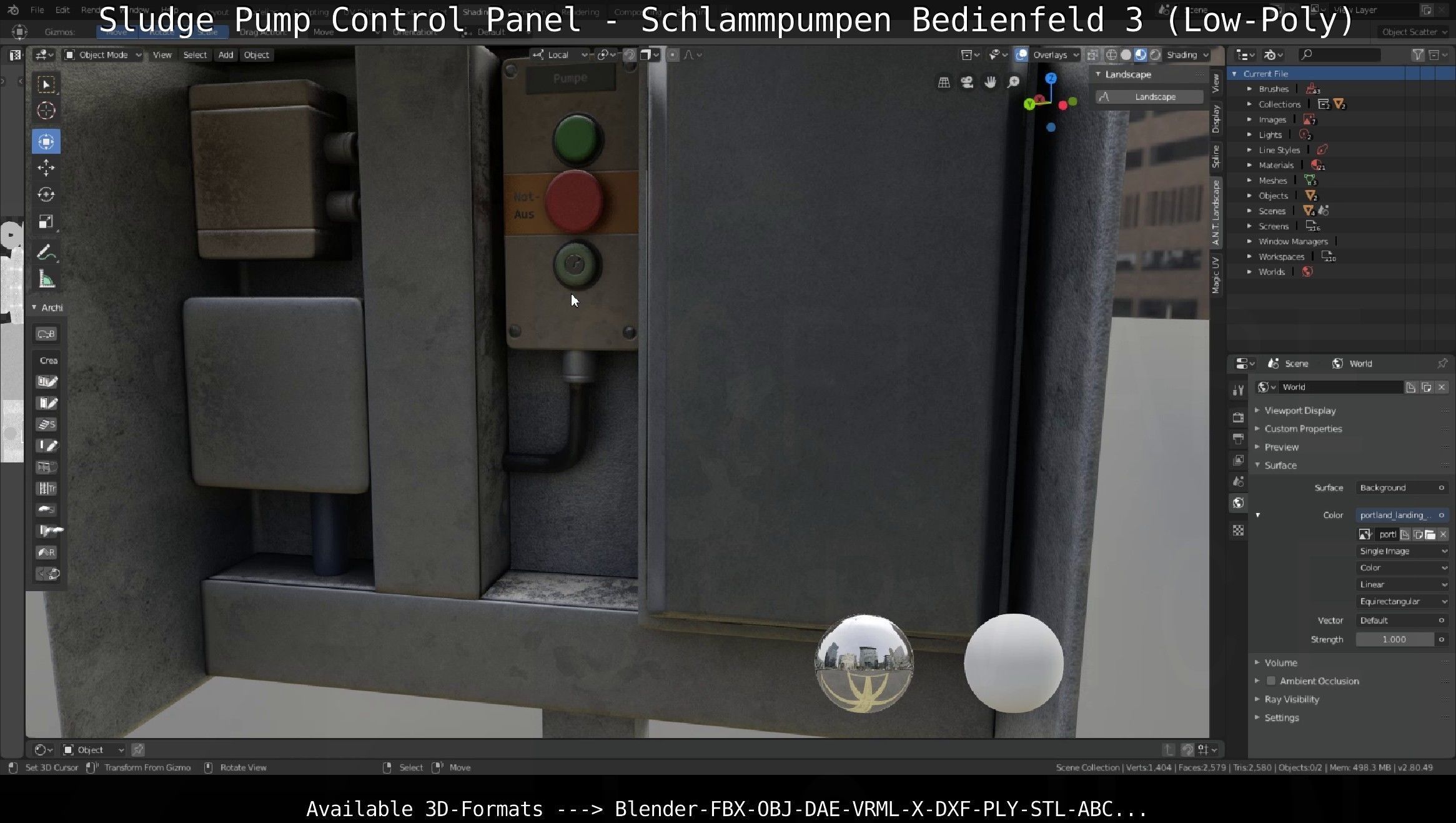 Sludge Pump Control Panel - Schlammpumpen Bedienfeld 3 Low-Poly Low-poly 3D model_25