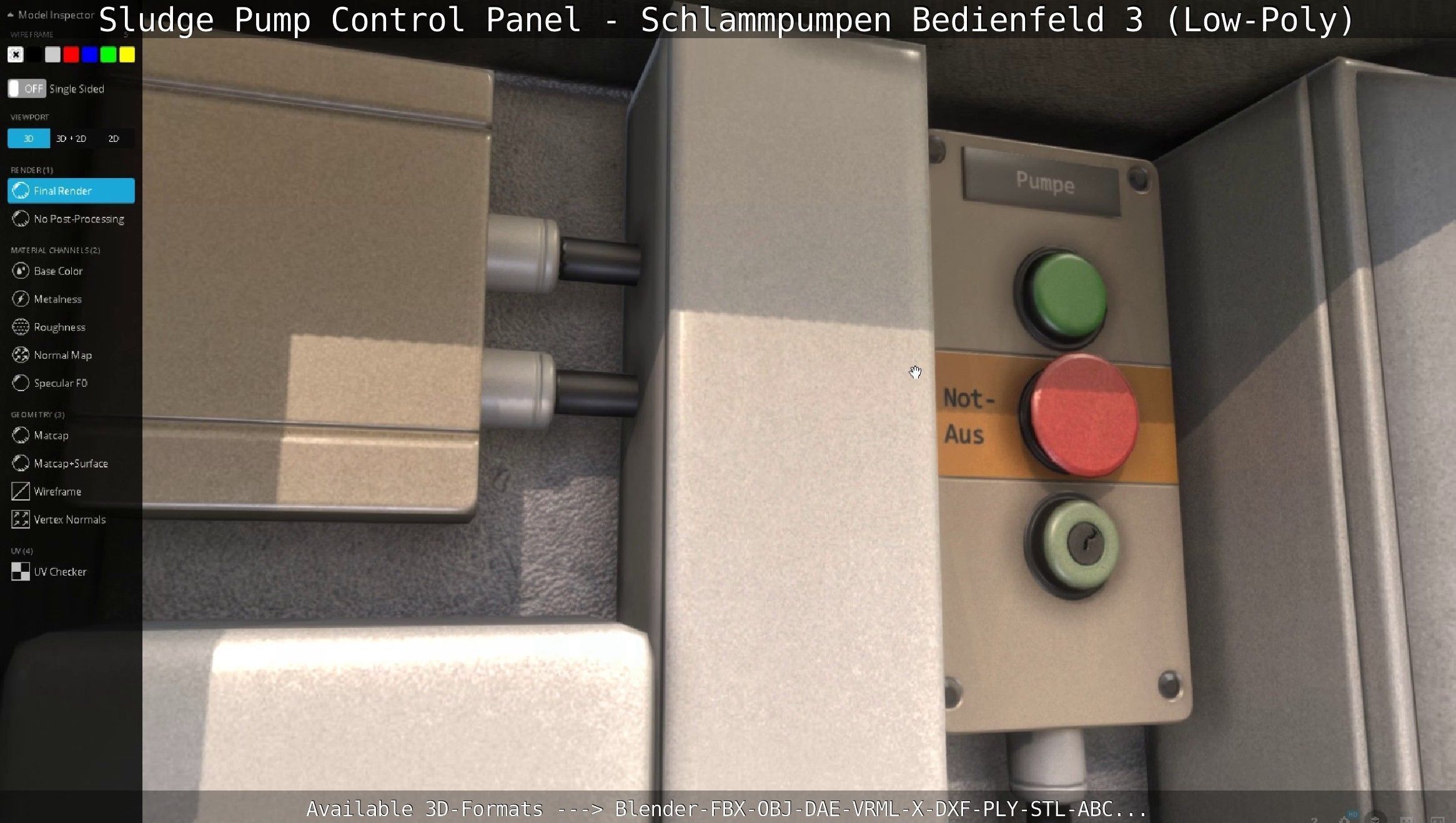 Sludge Pump Control Panel - Schlammpumpen Bedienfeld 3 Low-Poly Low-poly 3D model_144