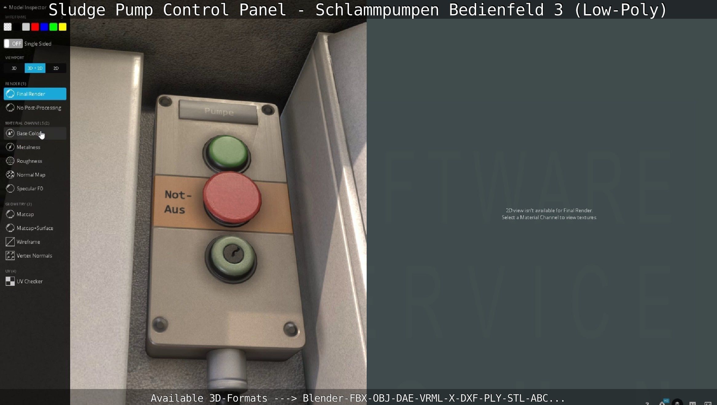 Sludge Pump Control Panel - Schlammpumpen Bedienfeld 3 Low-Poly Low-poly 3D model_81