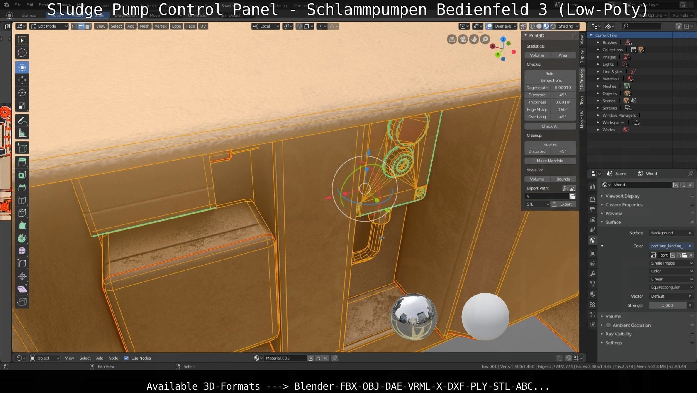 Sludge Pump Control Panel - Schlammpumpen Bedienfeld 3 Low-Poly Low-poly 3D model_46