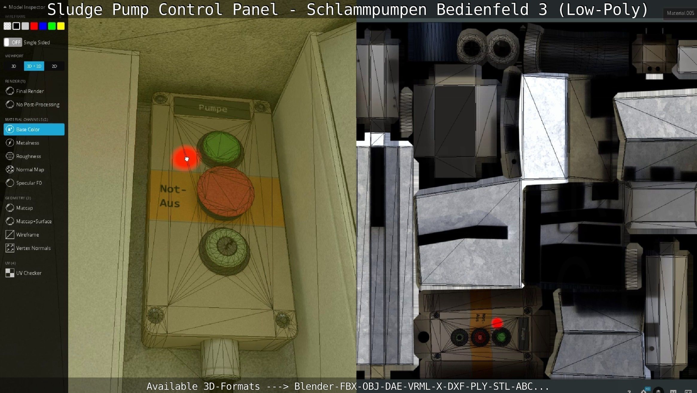 Sludge Pump Control Panel - Schlammpumpen Bedienfeld 3 Low-Poly Low-poly 3D model_85