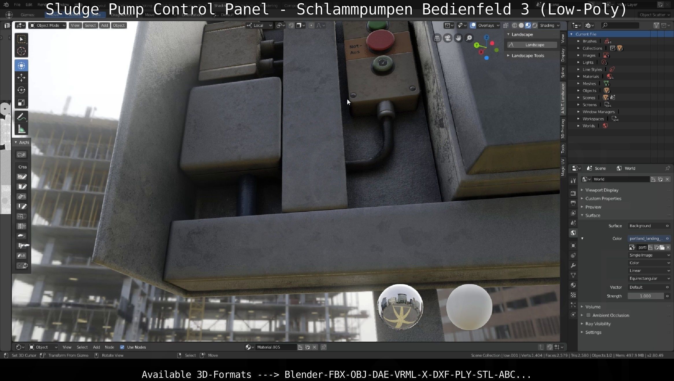 Sludge Pump Control Panel - Schlammpumpen Bedienfeld 3 Low-Poly Low-poly 3D model_74