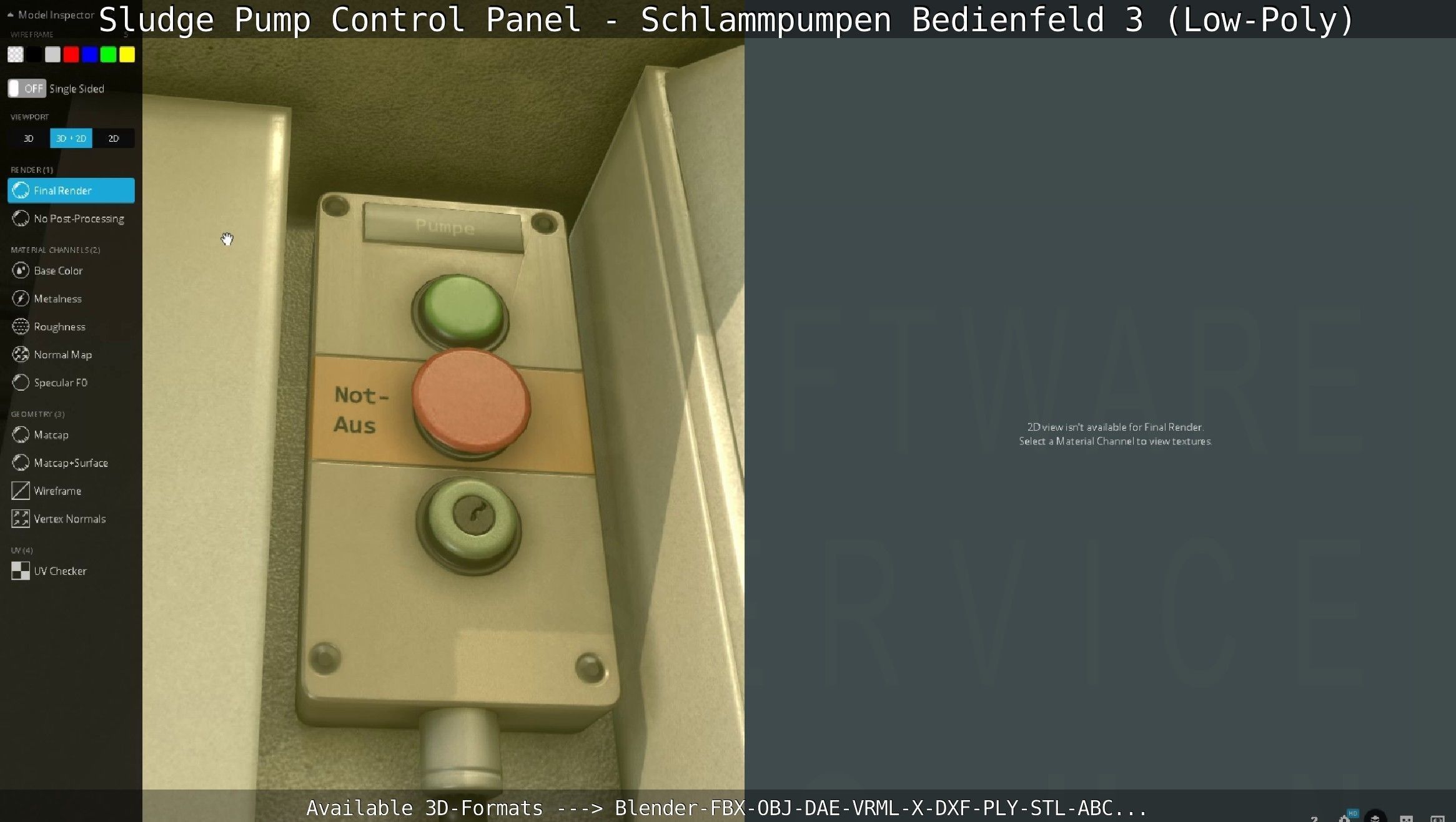 Sludge Pump Control Panel - Schlammpumpen Bedienfeld 3 Low-Poly Low-poly 3D model_76