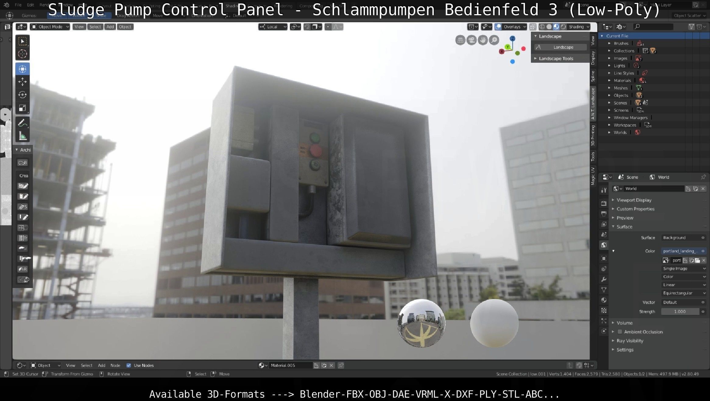 Sludge Pump Control Panel - Schlammpumpen Bedienfeld 3 Low-Poly Low-poly 3D model_114