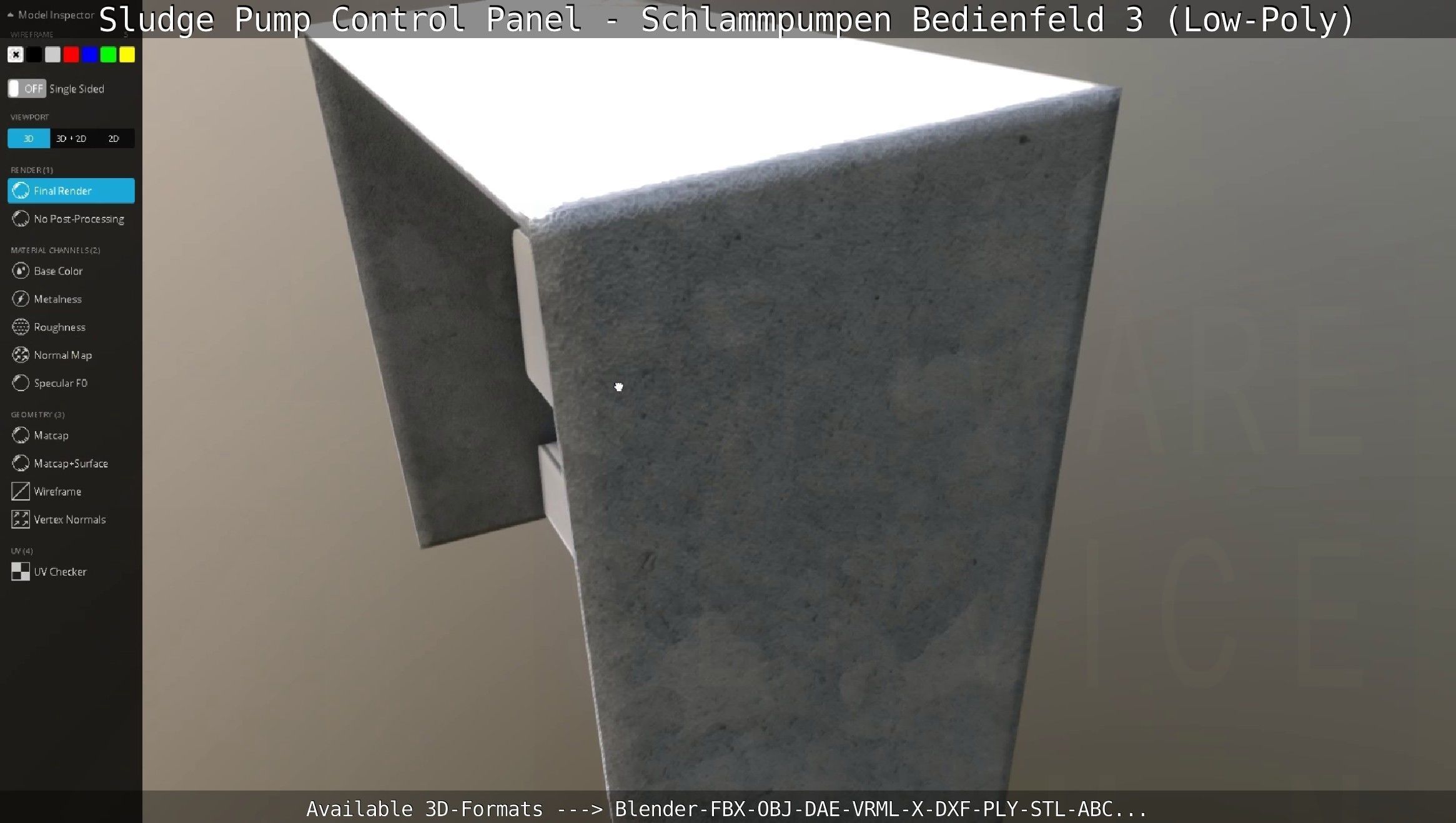 Sludge Pump Control Panel - Schlammpumpen Bedienfeld 3 Low-Poly Low-poly 3D model_39