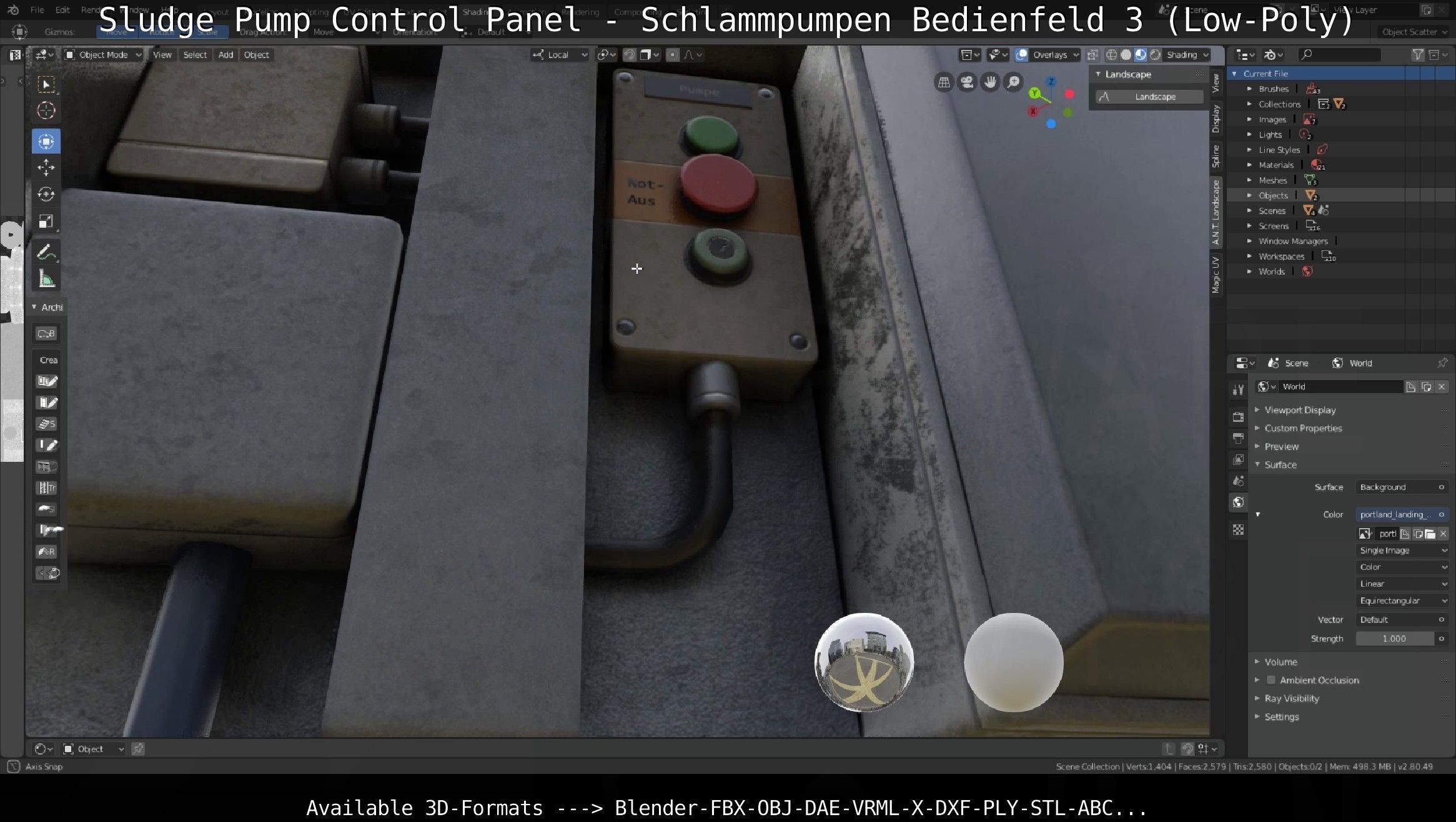 Sludge Pump Control Panel - Schlammpumpen Bedienfeld 3 Low-Poly Low-poly 3D model_15