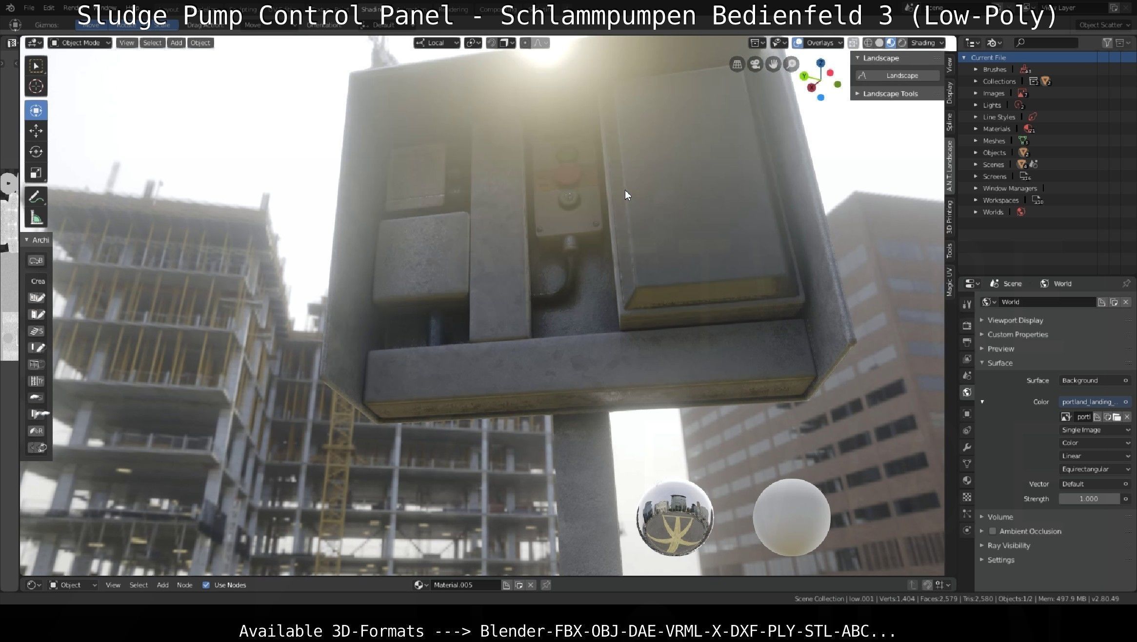 Sludge Pump Control Panel - Schlammpumpen Bedienfeld 3 Low-Poly Low-poly 3D model_77