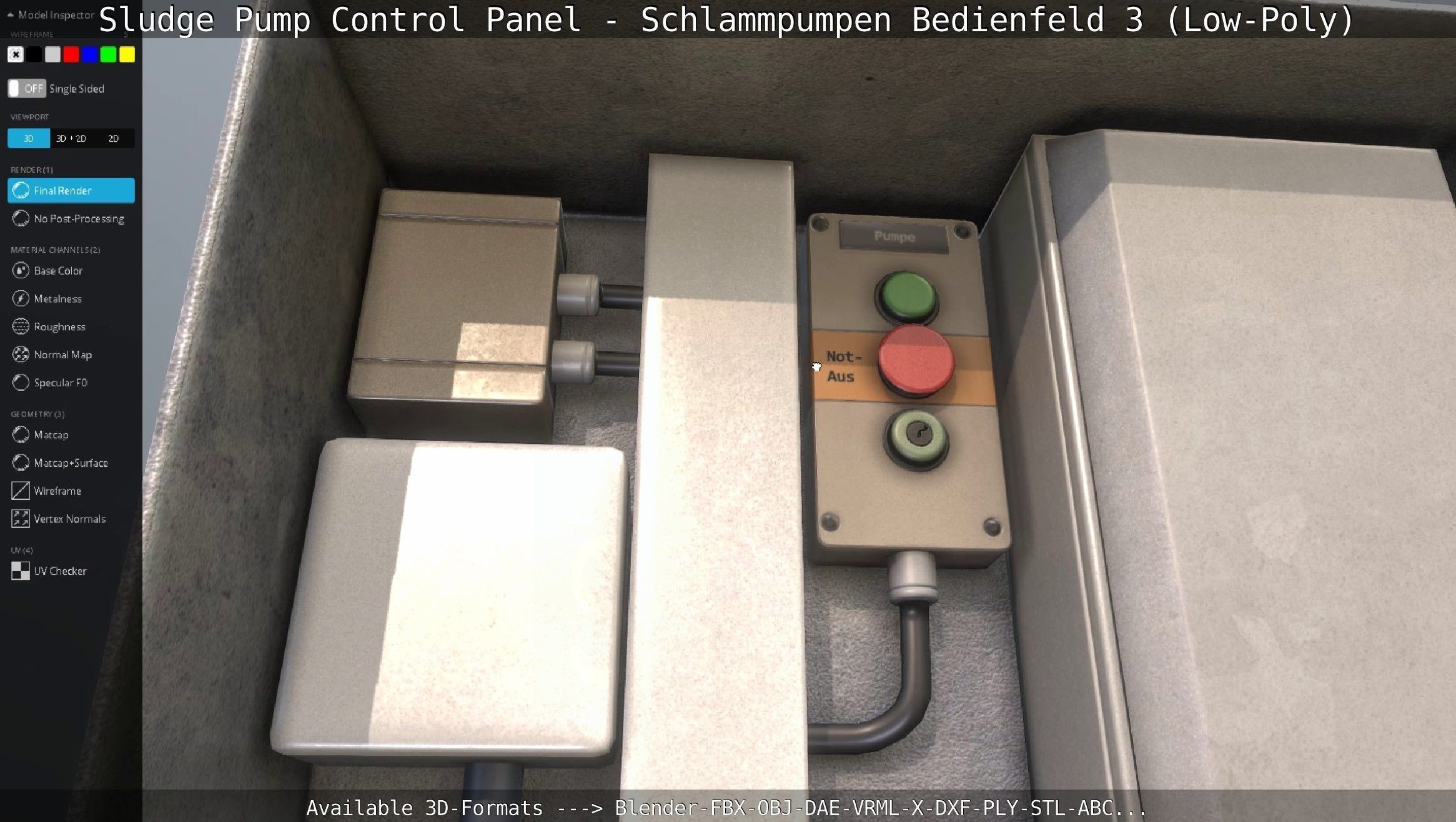 Sludge Pump Control Panel - Schlammpumpen Bedienfeld 3 Low-Poly Low-poly 3D model_139