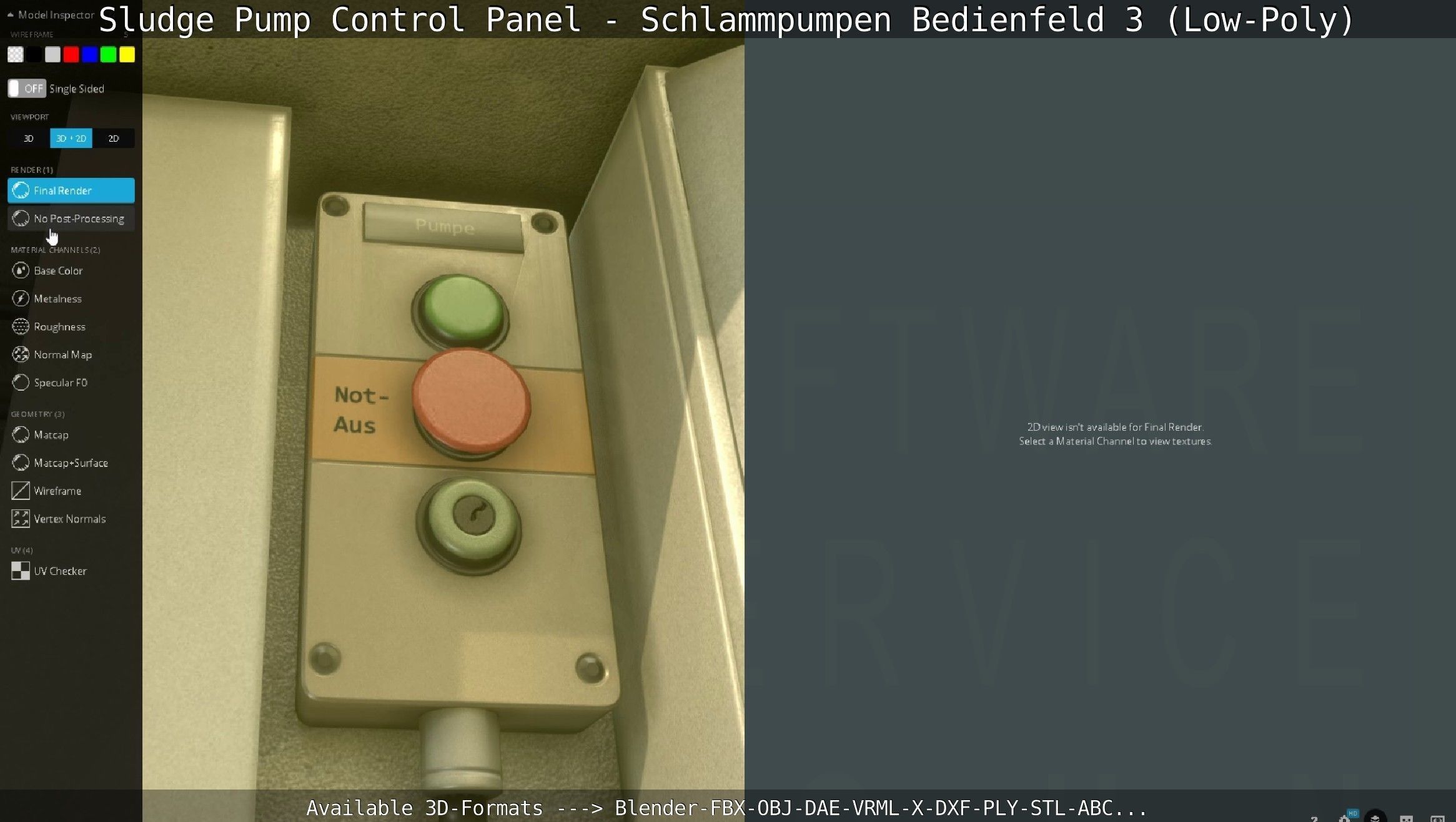 Sludge Pump Control Panel - Schlammpumpen Bedienfeld 3 Low-Poly Low-poly 3D model_79