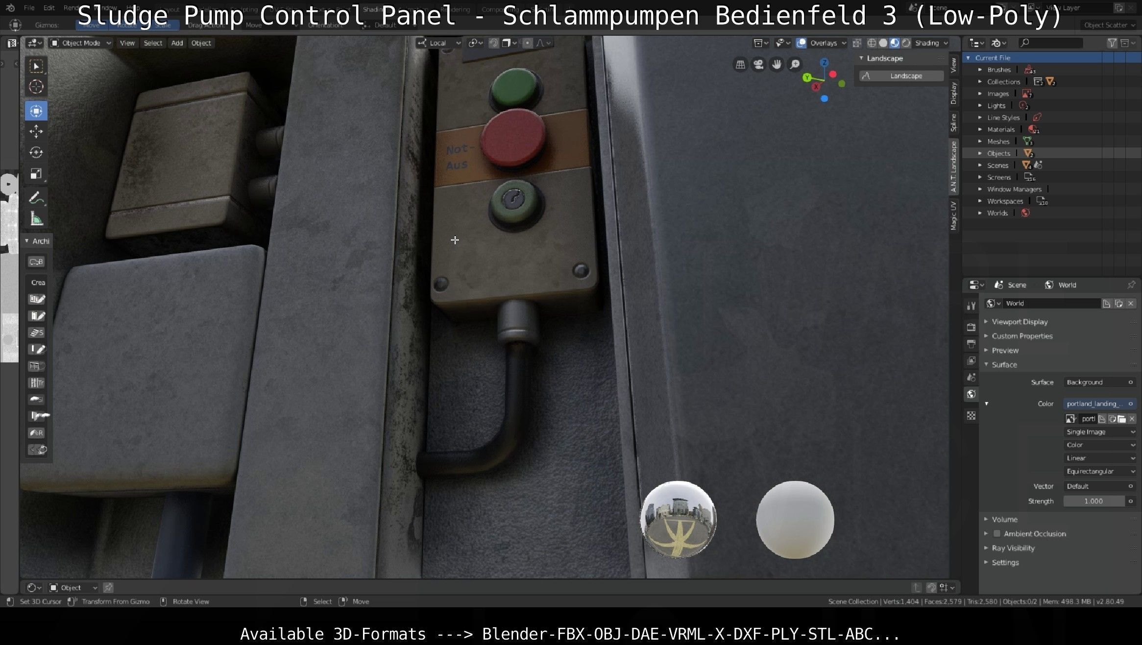 Sludge Pump Control Panel - Schlammpumpen Bedienfeld 3 Low-Poly Low-poly 3D model_11