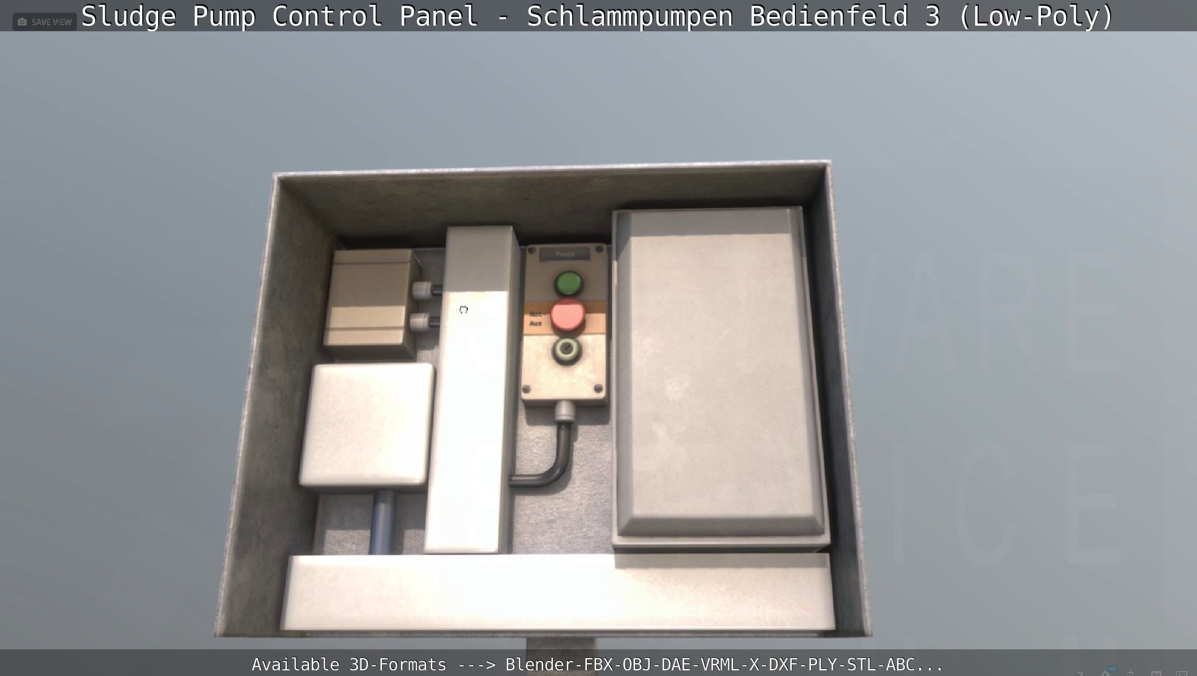 Sludge Pump Control Panel - Schlammpumpen Bedienfeld 3 Low-Poly Low-poly 3D model_137