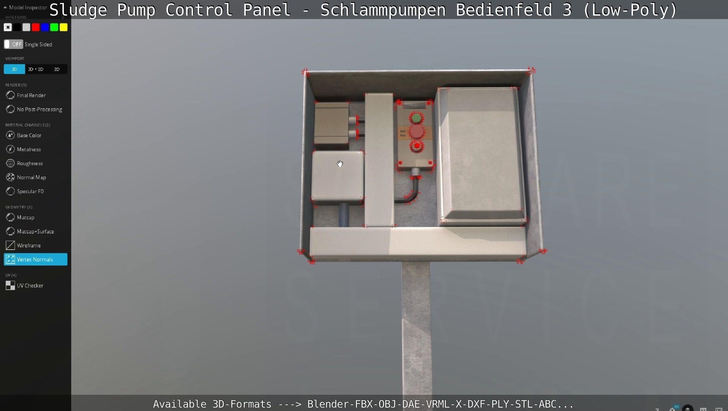 Sludge Pump Control Panel - Schlammpumpen Bedienfeld 3 Low-Poly Low-poly 3D model_118
