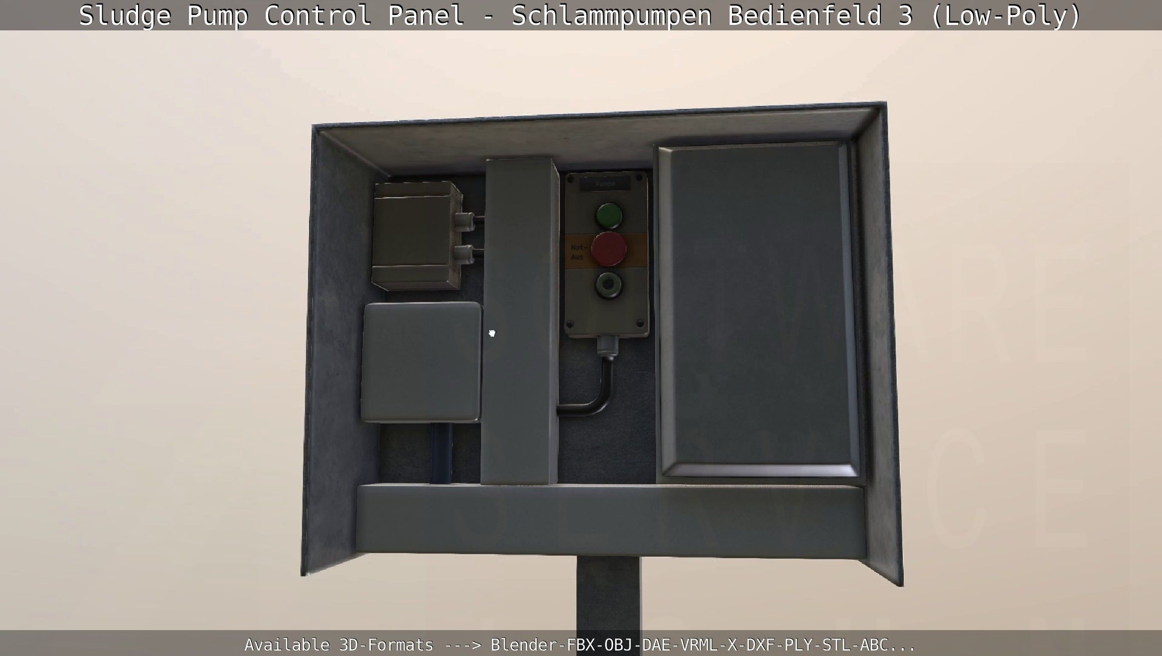 Sludge Pump Control Panel - Schlammpumpen Bedienfeld 3 Low-Poly Low-poly 3D model_62