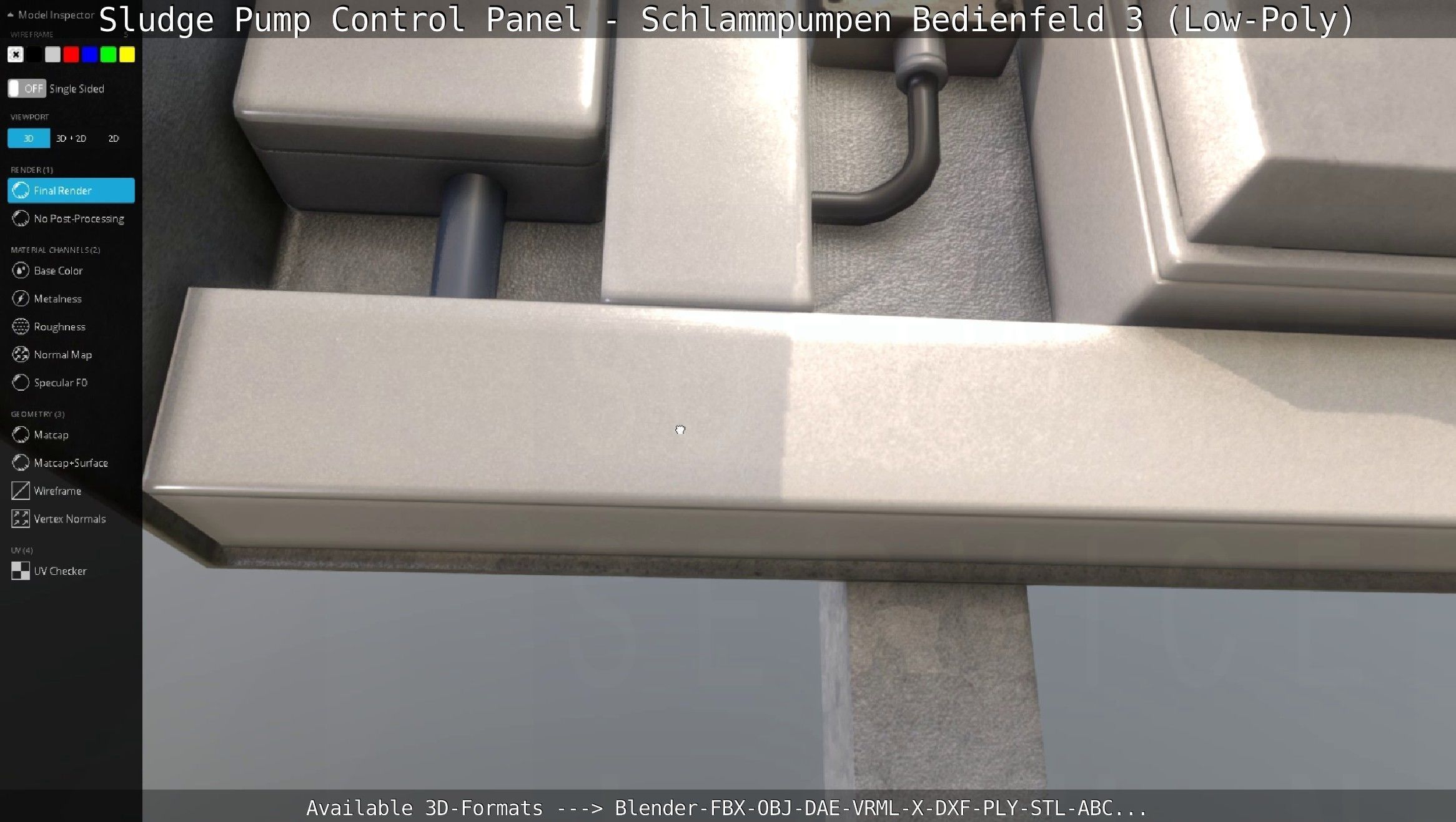 Sludge Pump Control Panel - Schlammpumpen Bedienfeld 3 Low-Poly Low-poly 3D model_125