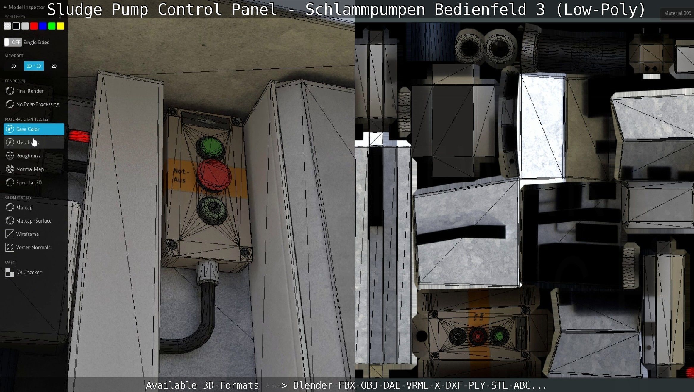 Sludge Pump Control Panel - Schlammpumpen Bedienfeld 3 Low-Poly Low-poly 3D model_89