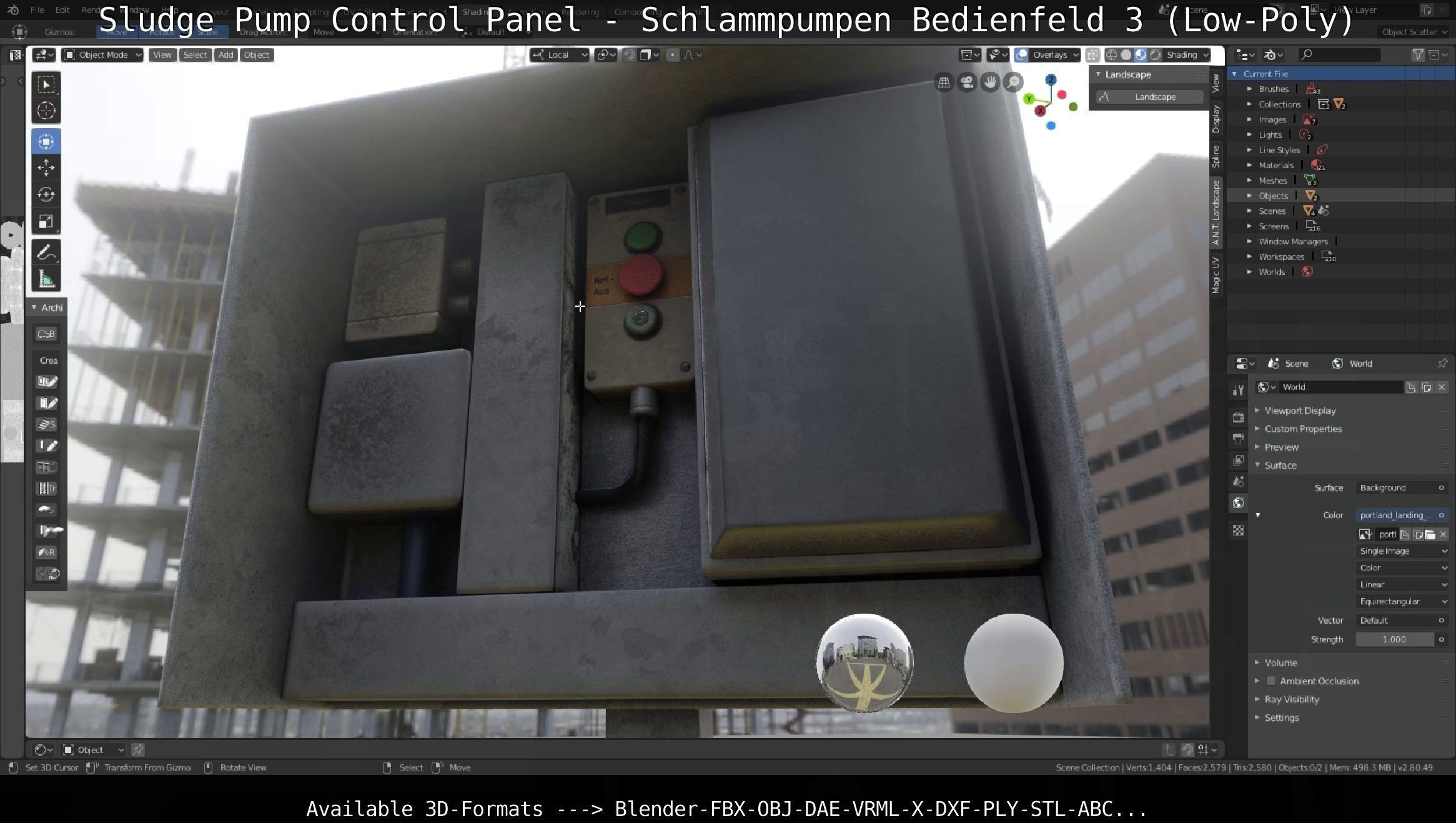 Sludge Pump Control Panel - Schlammpumpen Bedienfeld 3 Low-Poly Low-poly 3D model_13