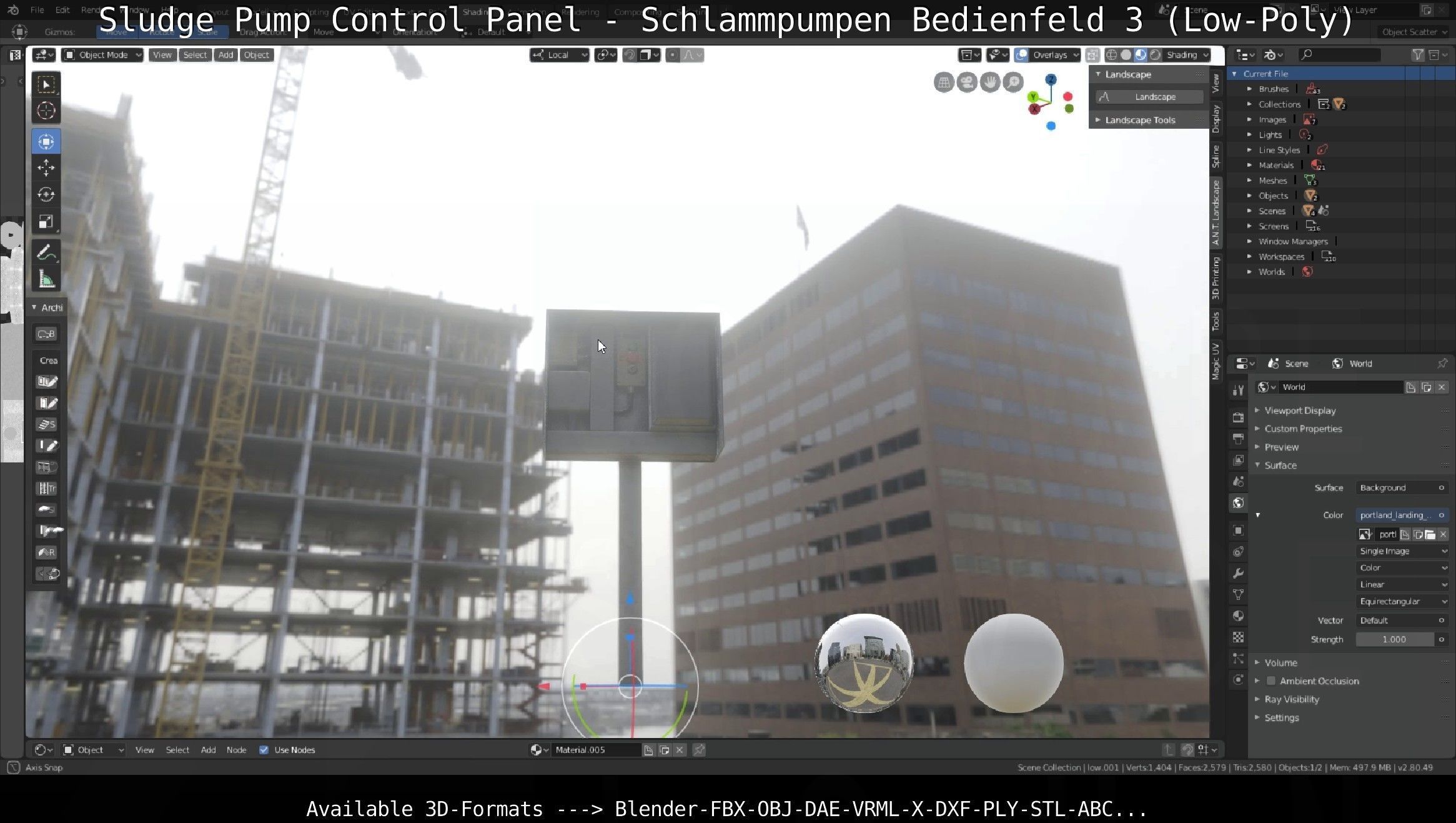 Sludge Pump Control Panel - Schlammpumpen Bedienfeld 3 Low-Poly Low-poly 3D model_52