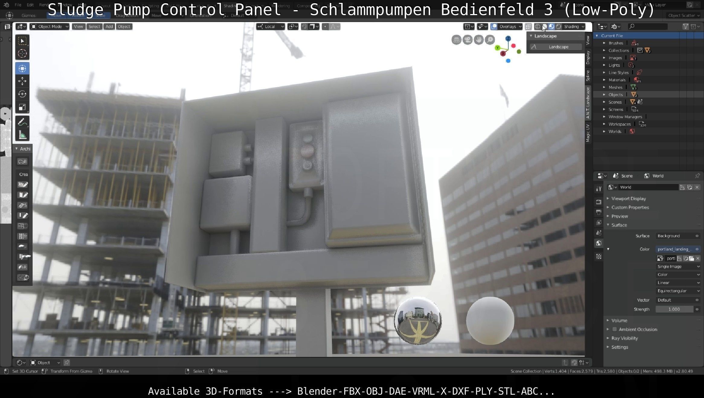 Sludge Pump Control Panel - Schlammpumpen Bedienfeld 3 Low-Poly Low-poly 3D model_5