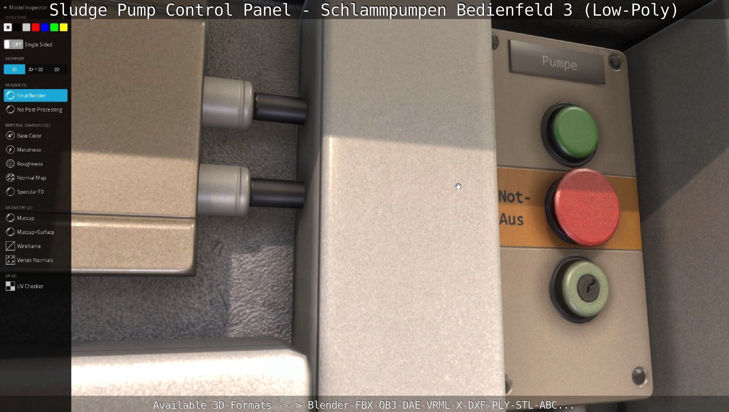 Sludge Pump Control Panel - Schlammpumpen Bedienfeld 3 Low-Poly Low-poly 3D model_142