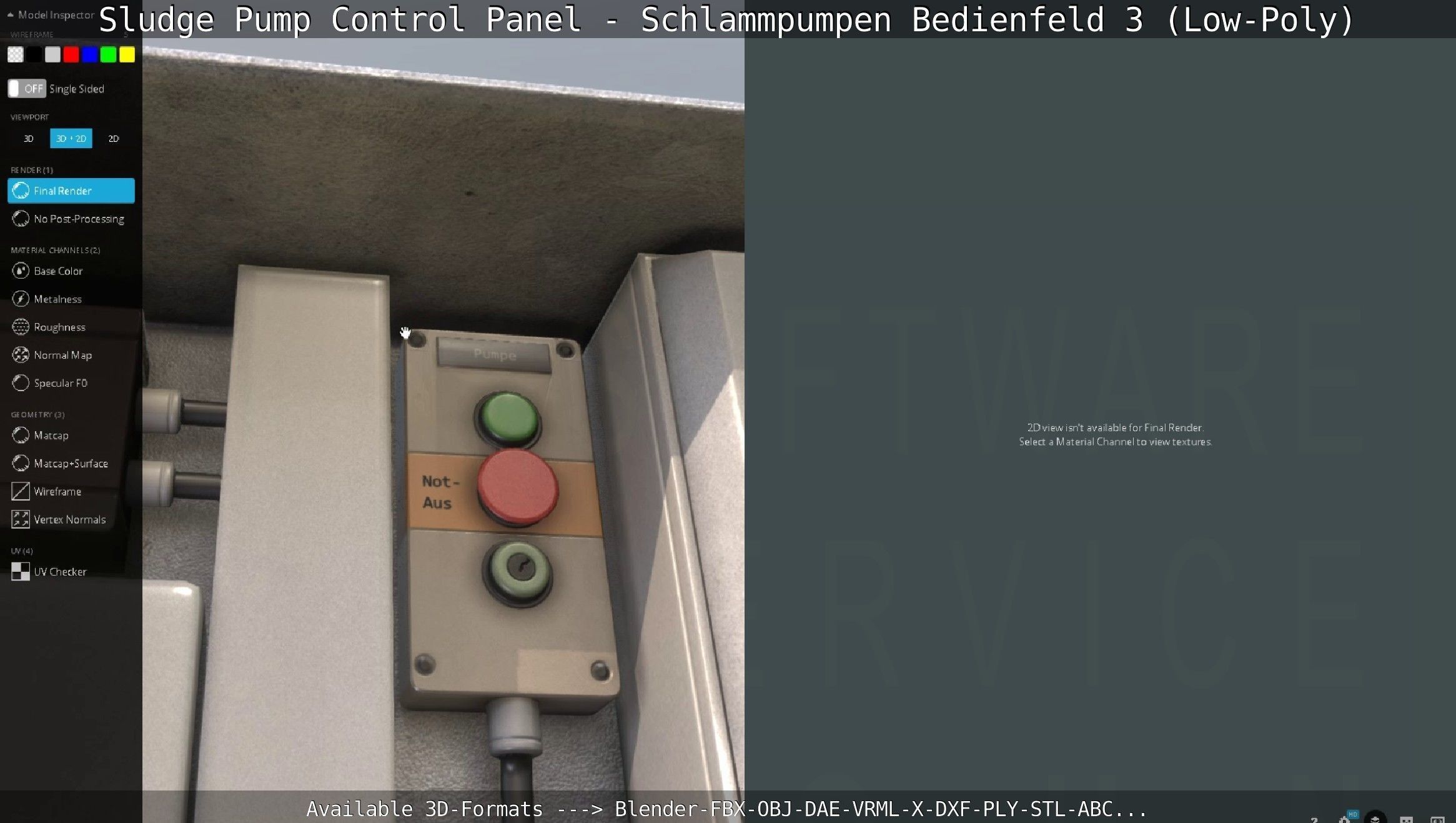 Sludge Pump Control Panel - Schlammpumpen Bedienfeld 3 Low-Poly Low-poly 3D model_73