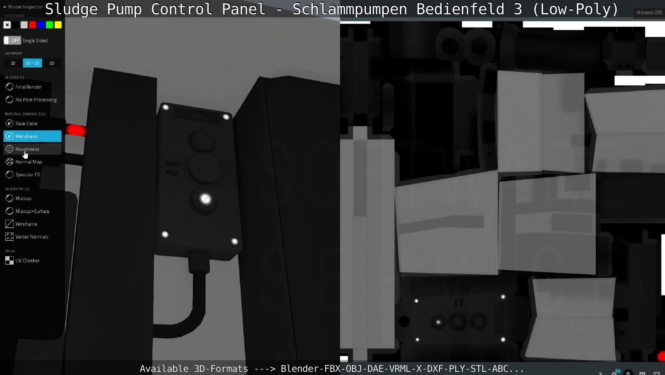 Sludge Pump Control Panel - Schlammpumpen Bedienfeld 3 Low-Poly Low-poly 3D model_99