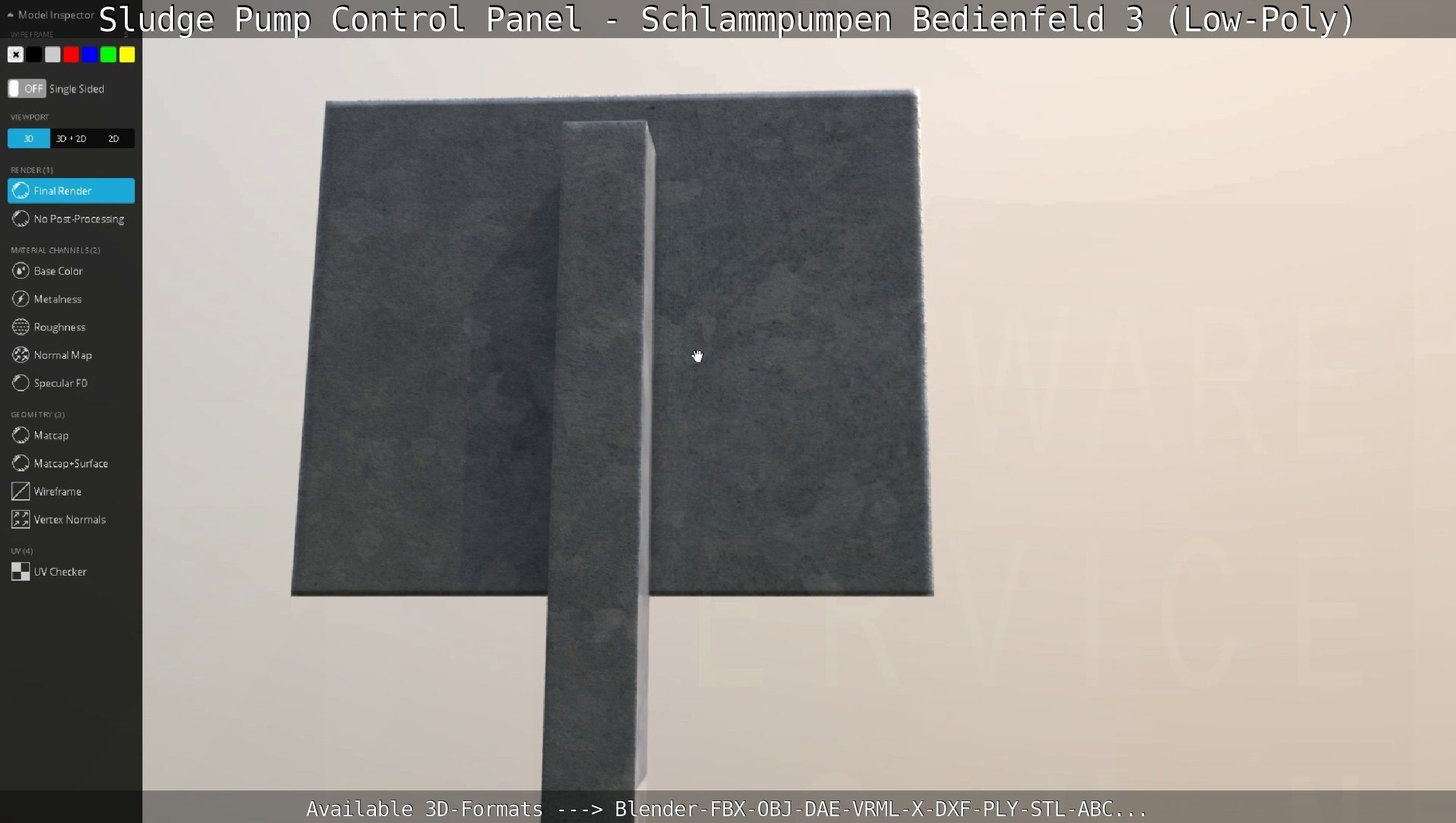 Sludge Pump Control Panel - Schlammpumpen Bedienfeld 3 Low-Poly Low-poly 3D model_130