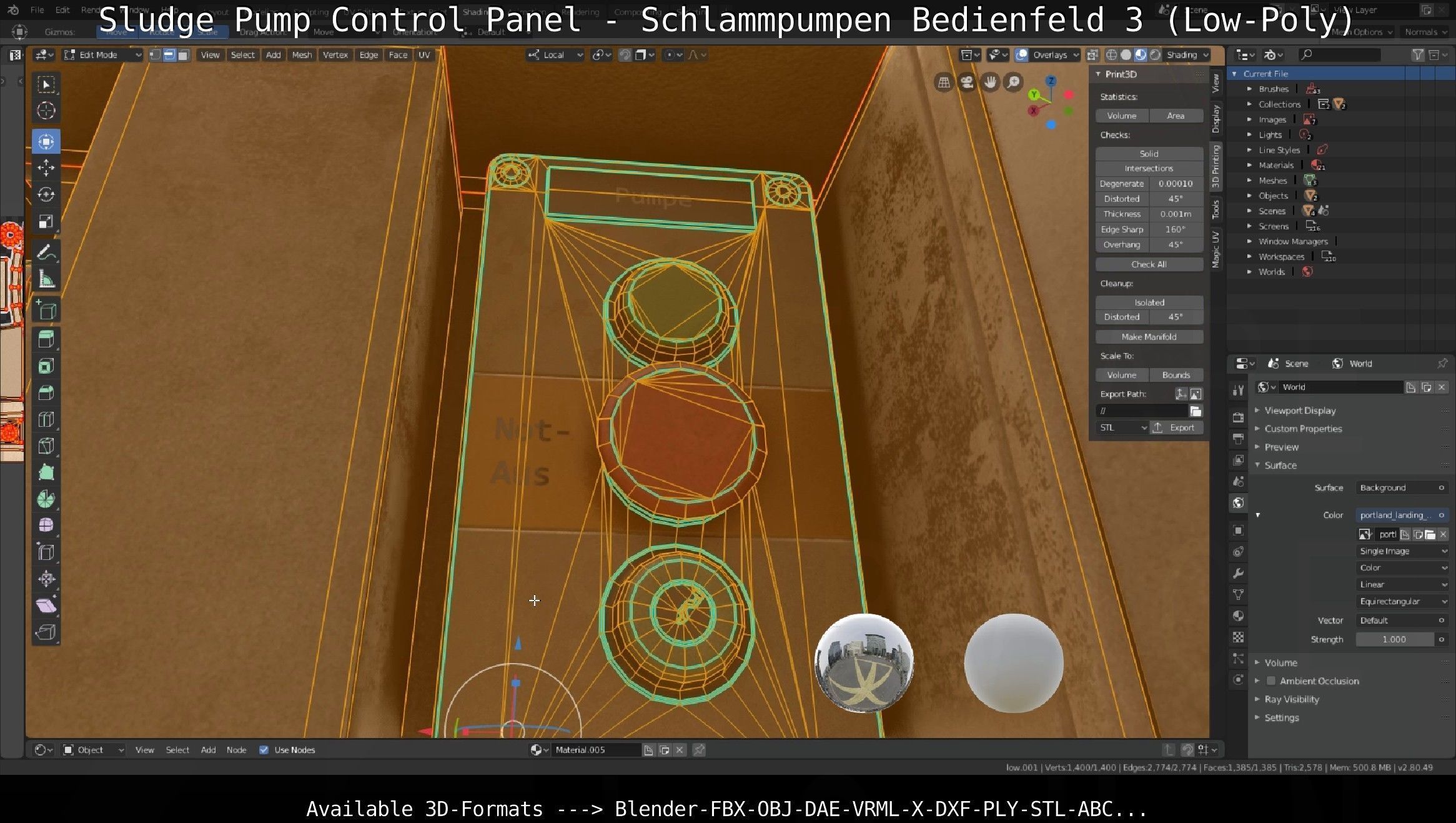 Sludge Pump Control Panel - Schlammpumpen Bedienfeld 3 Low-Poly Low-poly 3D model_35