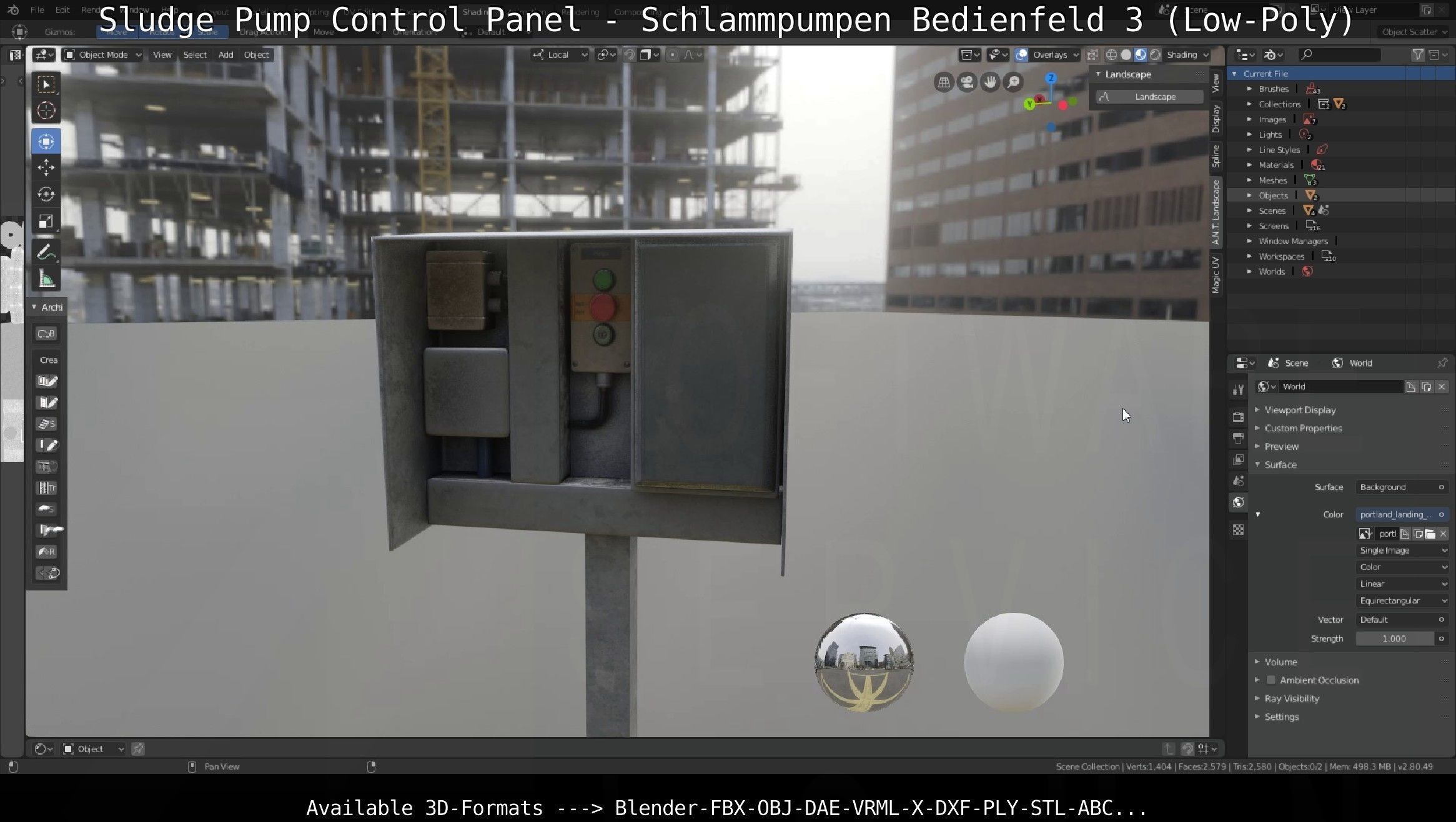 Sludge Pump Control Panel - Schlammpumpen Bedienfeld 3 Low-Poly Low-poly 3D model_23