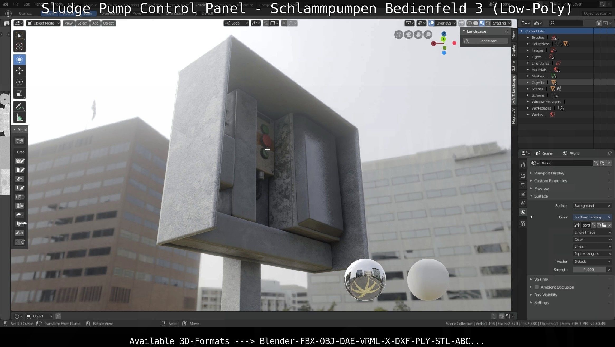 Sludge Pump Control Panel - Schlammpumpen Bedienfeld 3 Low-Poly Low-poly 3D model_17