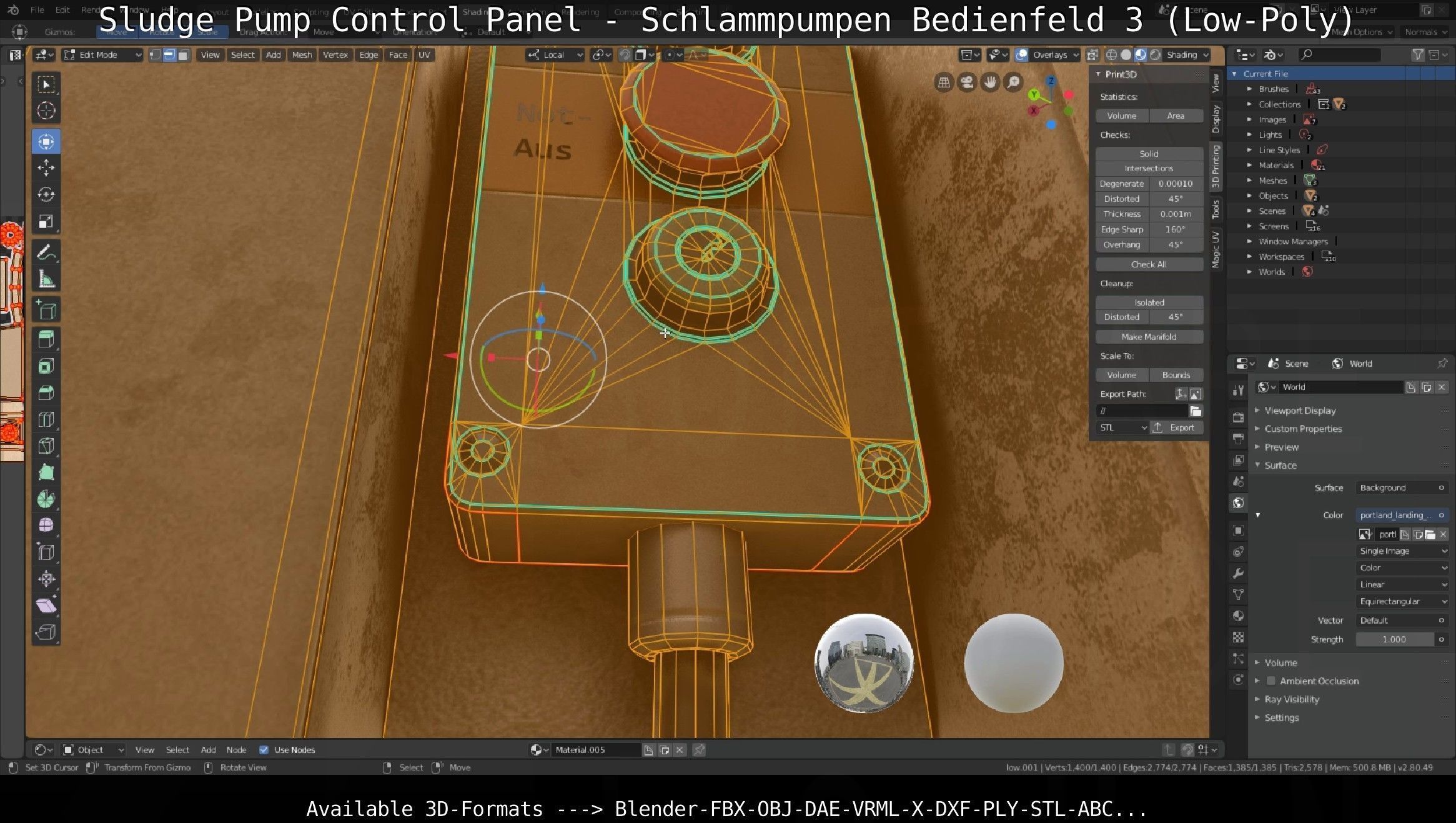 Sludge Pump Control Panel - Schlammpumpen Bedienfeld 3 Low-Poly Low-poly 3D model_31