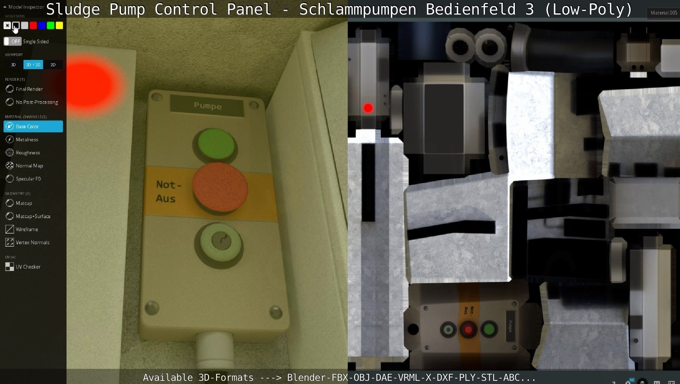 Sludge Pump Control Panel - Schlammpumpen Bedienfeld 3 Low-Poly Low-poly 3D model_86