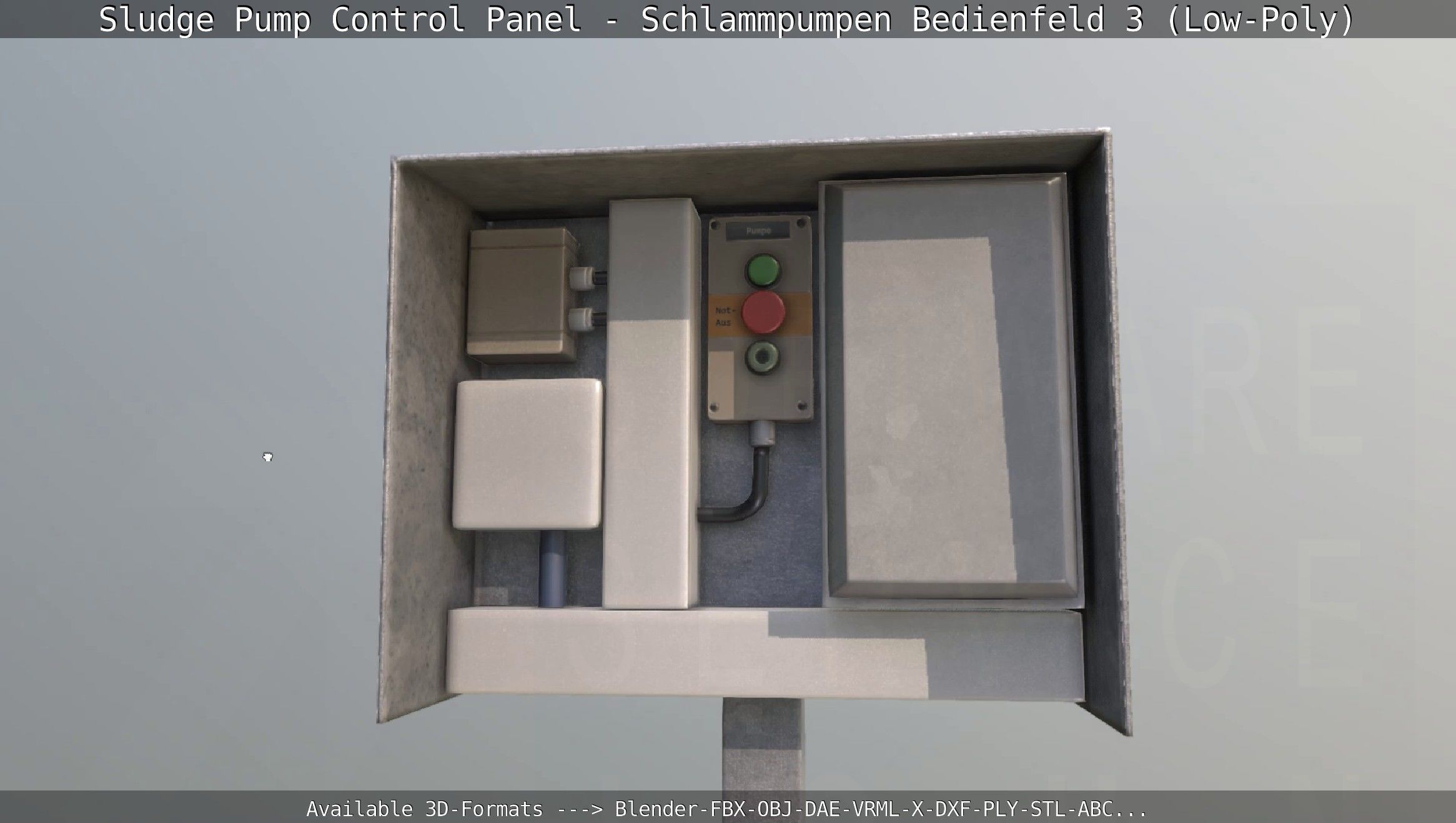 Sludge Pump Control Panel - Schlammpumpen Bedienfeld 3 Low-Poly Low-poly 3D model_63
